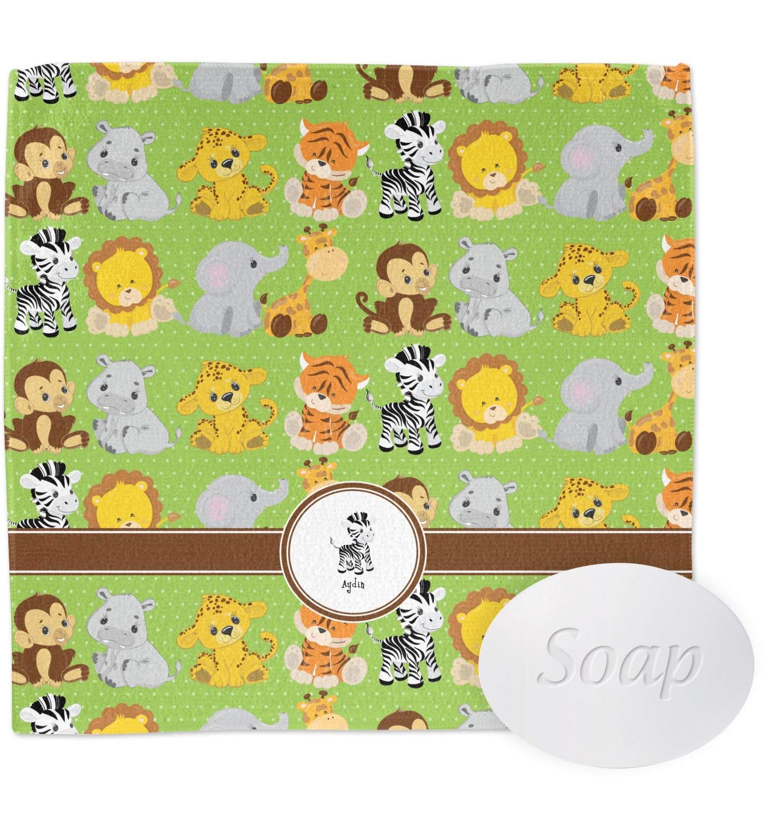 Personalized Safari Washcloth | YouCustomizeIt - Custom Baby Gifts & Accessories | Fast International Shipping - Buy Online on GoSupps.com