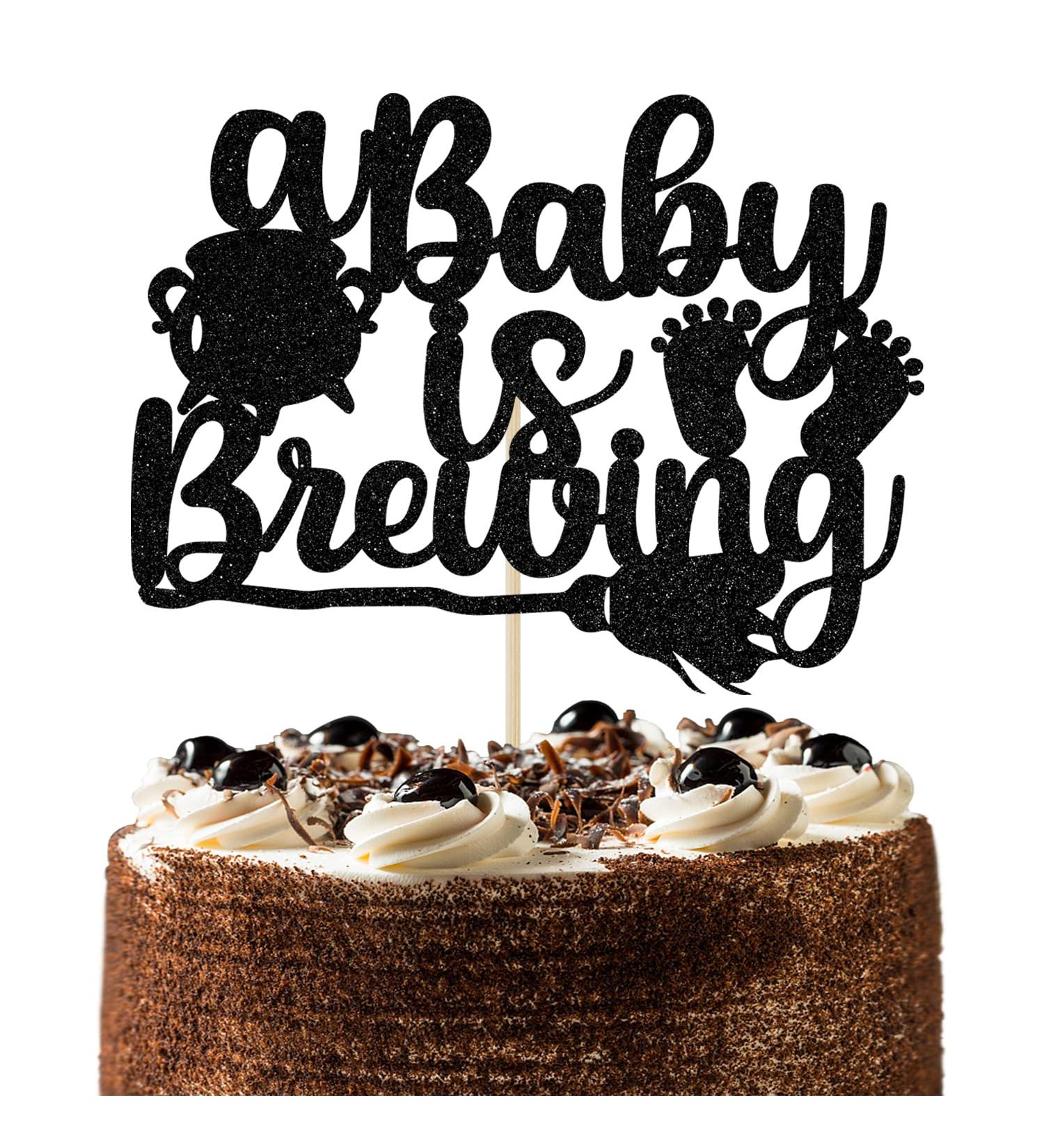 A Baby is Brewing Cake Topper Halloween Theme Baby Shower Gender Reveal Party Decorations - Buy Online on GoSupps.com