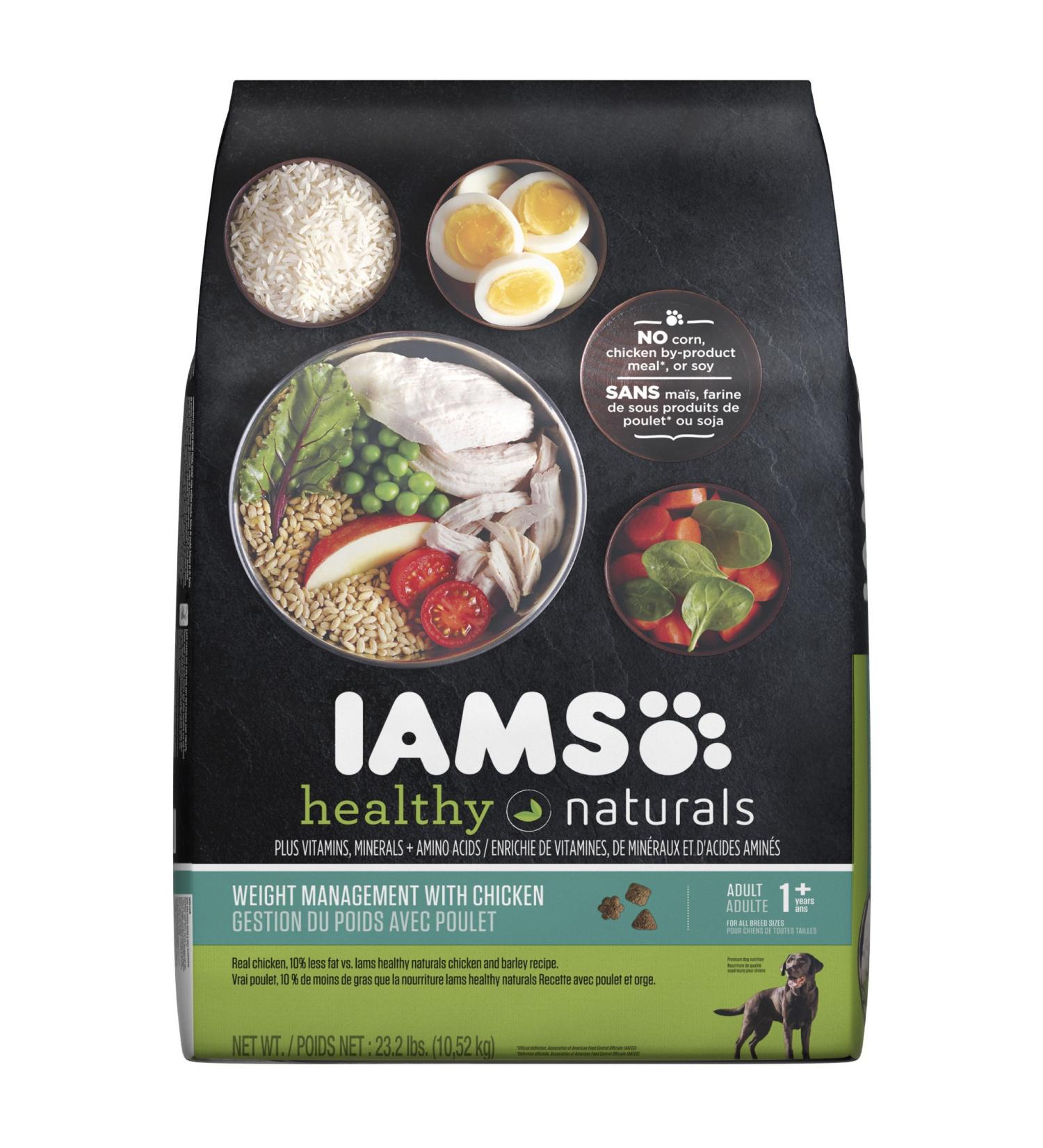 Iams Healthy Naturals Weight Management with Chicken Premium Dog Dry Food 23.2-Pound - Buy Online on GoSupps.com