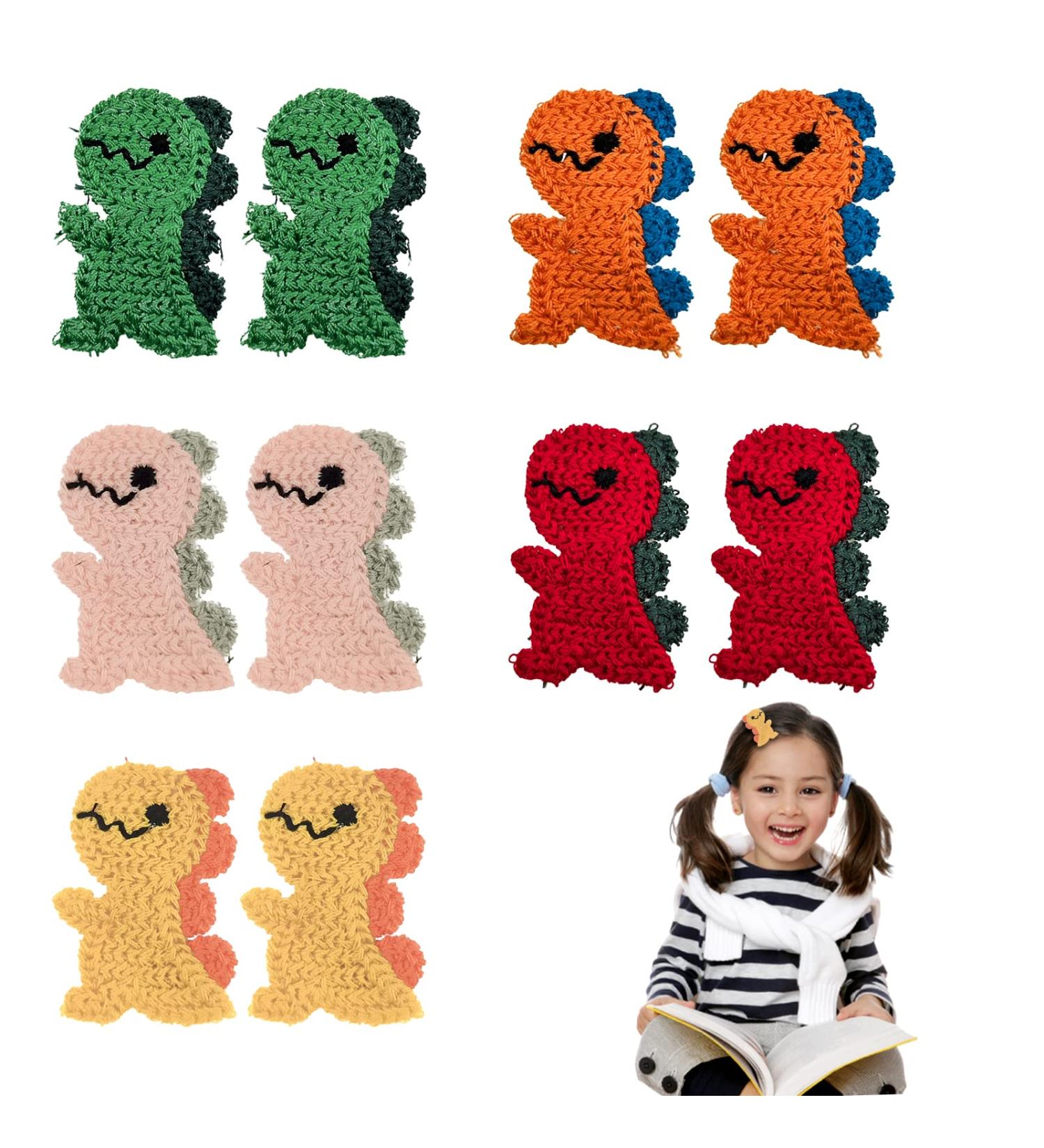Dinosaur Hair Clips - 10 Pack Cute Animal Snap Hairpins for Girls & Women (5 Colors) - Buy Online on GoSupps.com