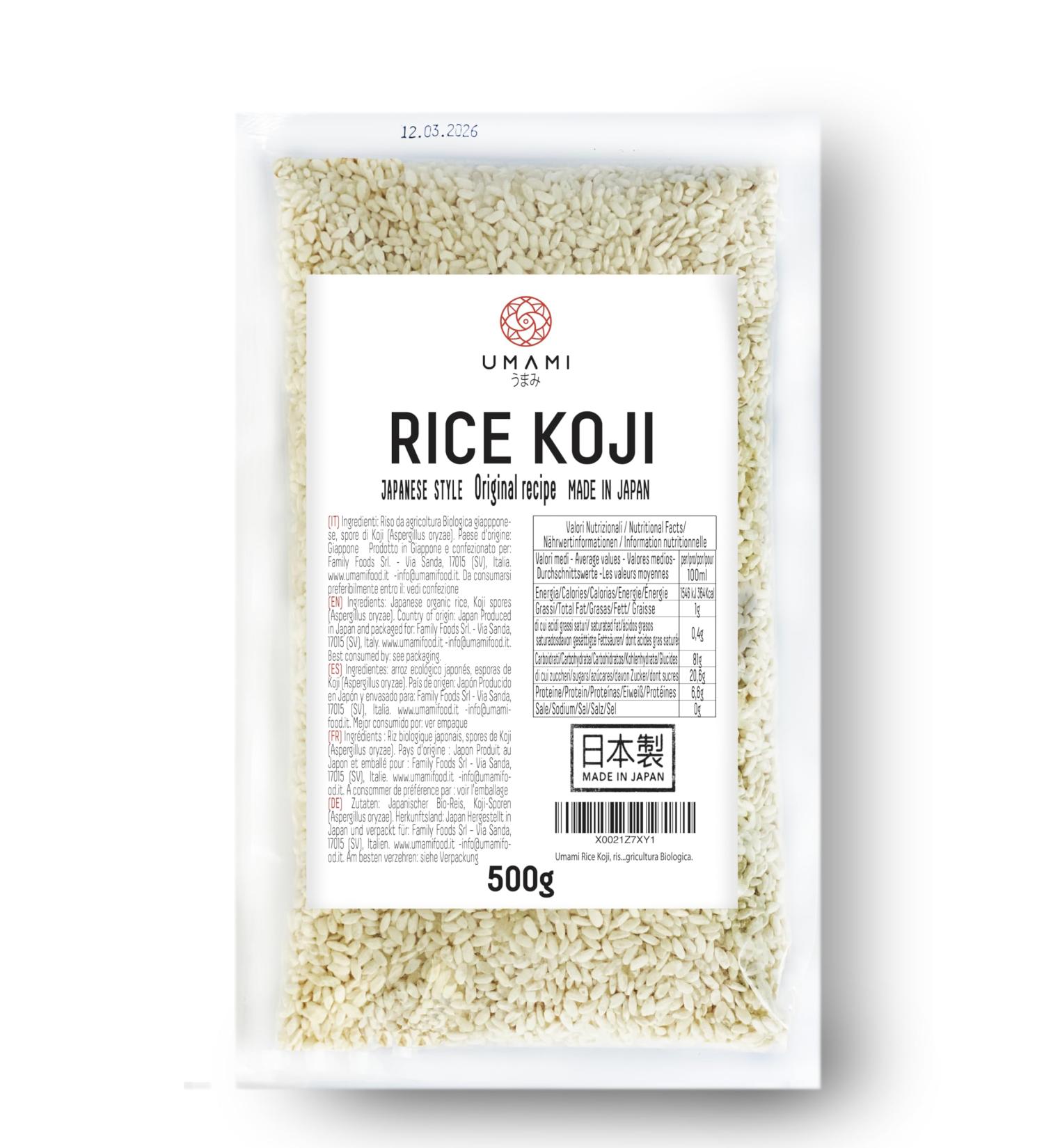 Umami Rice Koji 500g - Riz Koji S ch pour Fermentation - D marreur pour Miso Sak Amazake et Shio Koji - Aspergillus Oryzae - Qualit Professionnelle