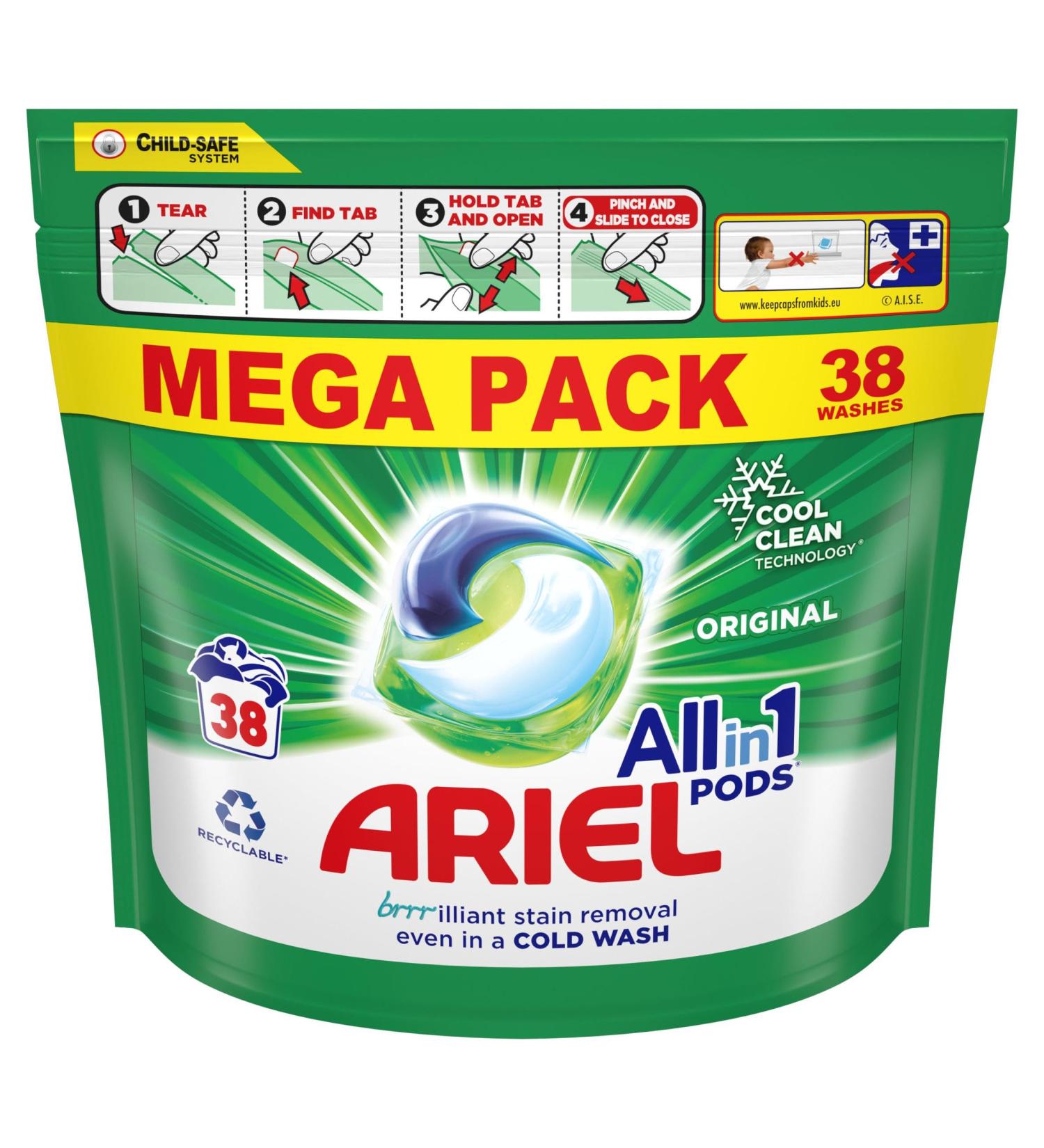 Ariel All-in-1 PODS Washing Liquid Capsules 38 Washes