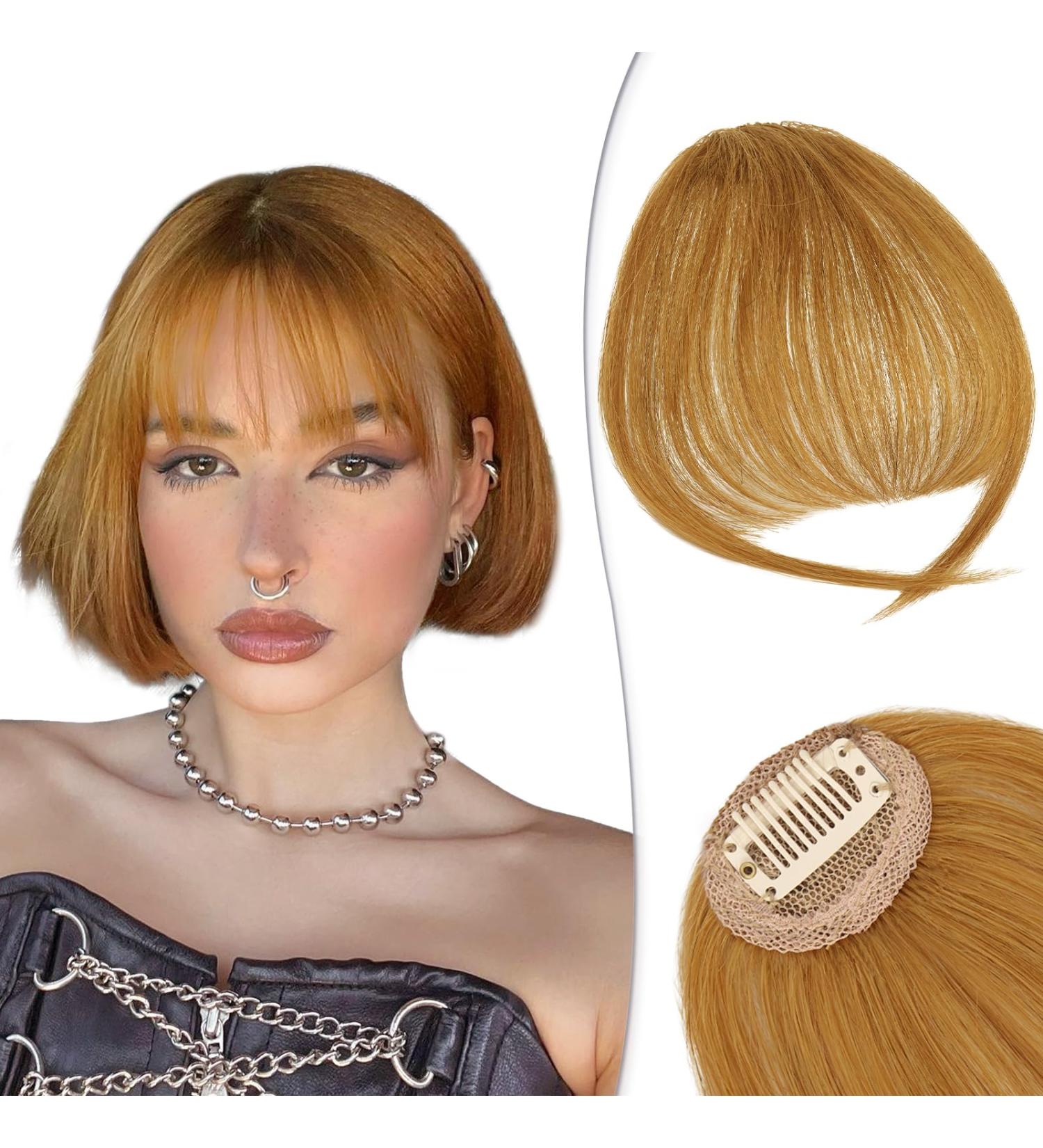 Ruwiss Clip-In Ponytail - 100% Remy Real Hair Bangs & Extensions for Women | Orange Blonde 5.5g (Single Pack) - Buy Online on GoSupps.com