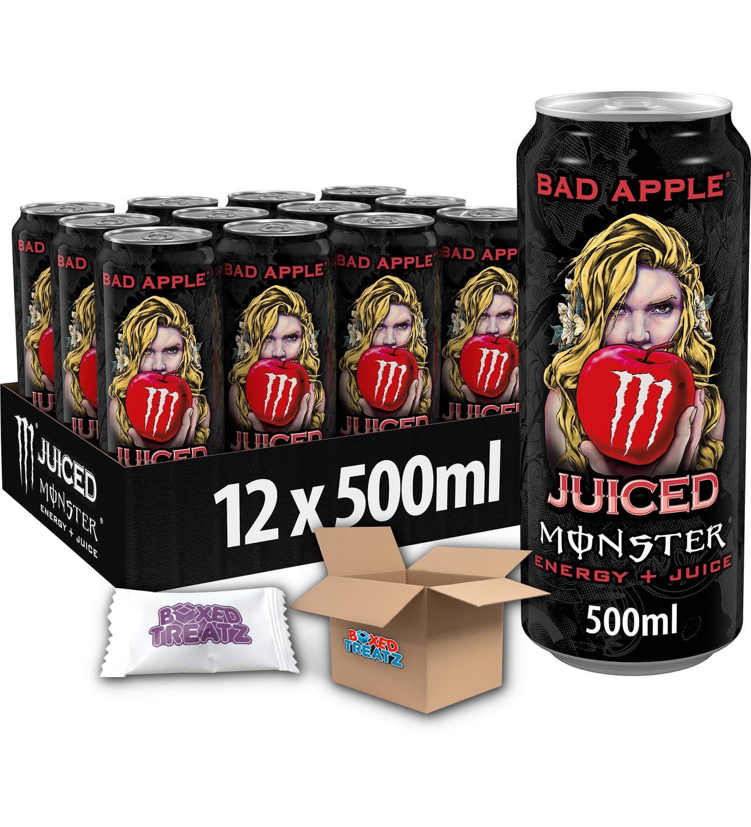 Monster Bad Apple 12x500ml | New Crisp Dry Apple Flavour Boxed Treatz - Buy Online on GoSupps.com