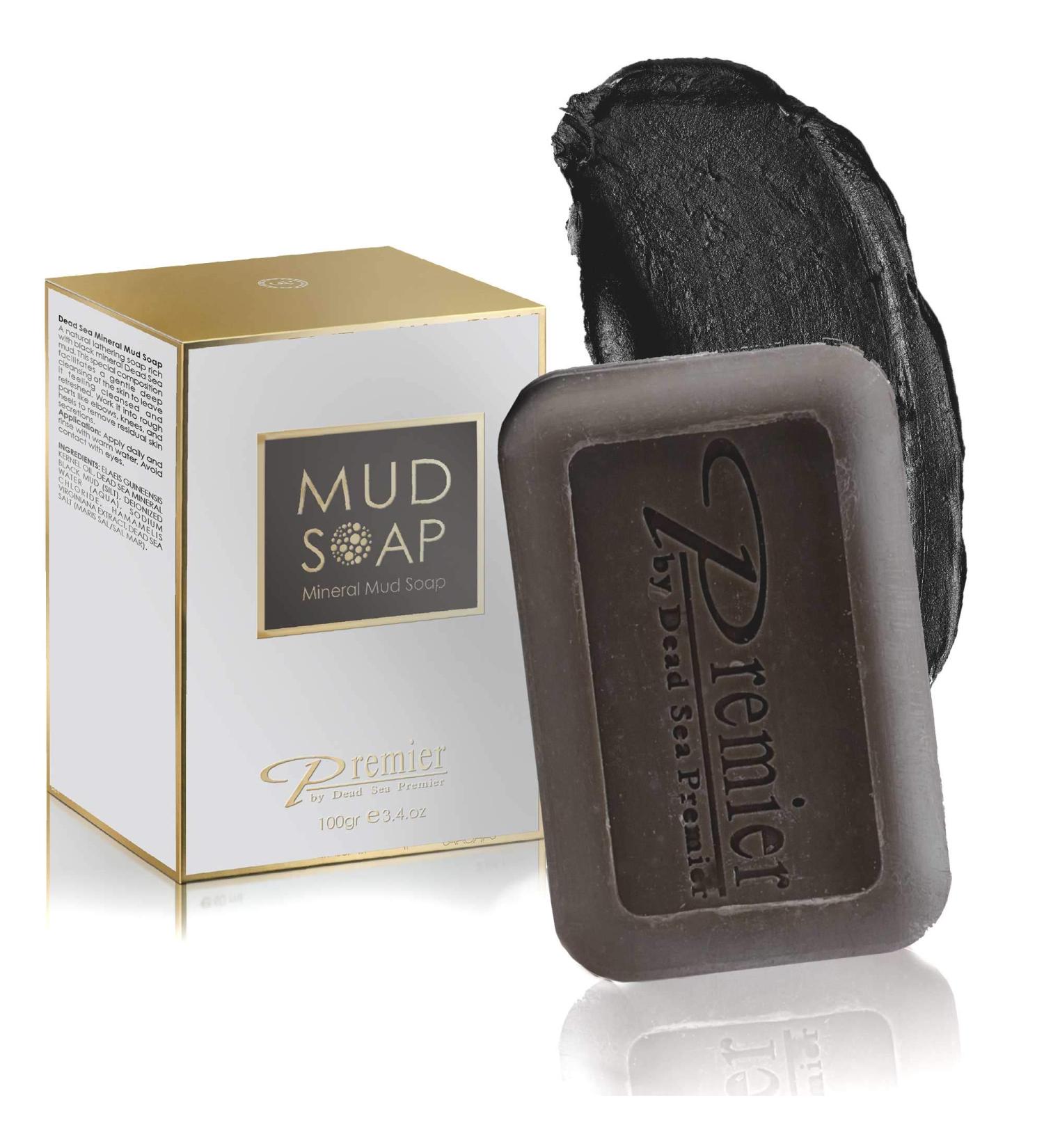 Premier Dead Sea Mineral MUD Bar - Natural Body Wash Face Wash & Hand Soap for All Skin Types | Therapeutic & Antibacterial for Acne Rosacea Eczema & Psoriasis - 3.4 Oz - Buy Online on GoSupps.com