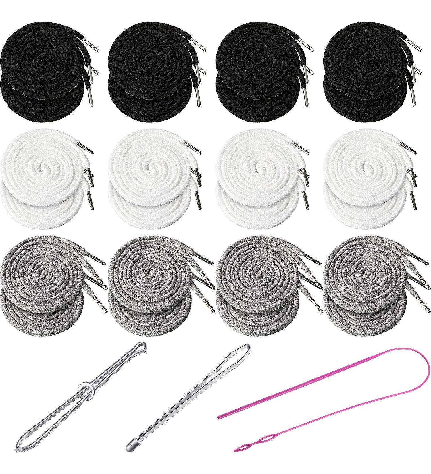 24 Pack 59 Inch Universal Drawstring Replacement Kit with Threaders - Ideal for Sweatpants, Shorts, Hoodies - Buy Online on GoSupps.com