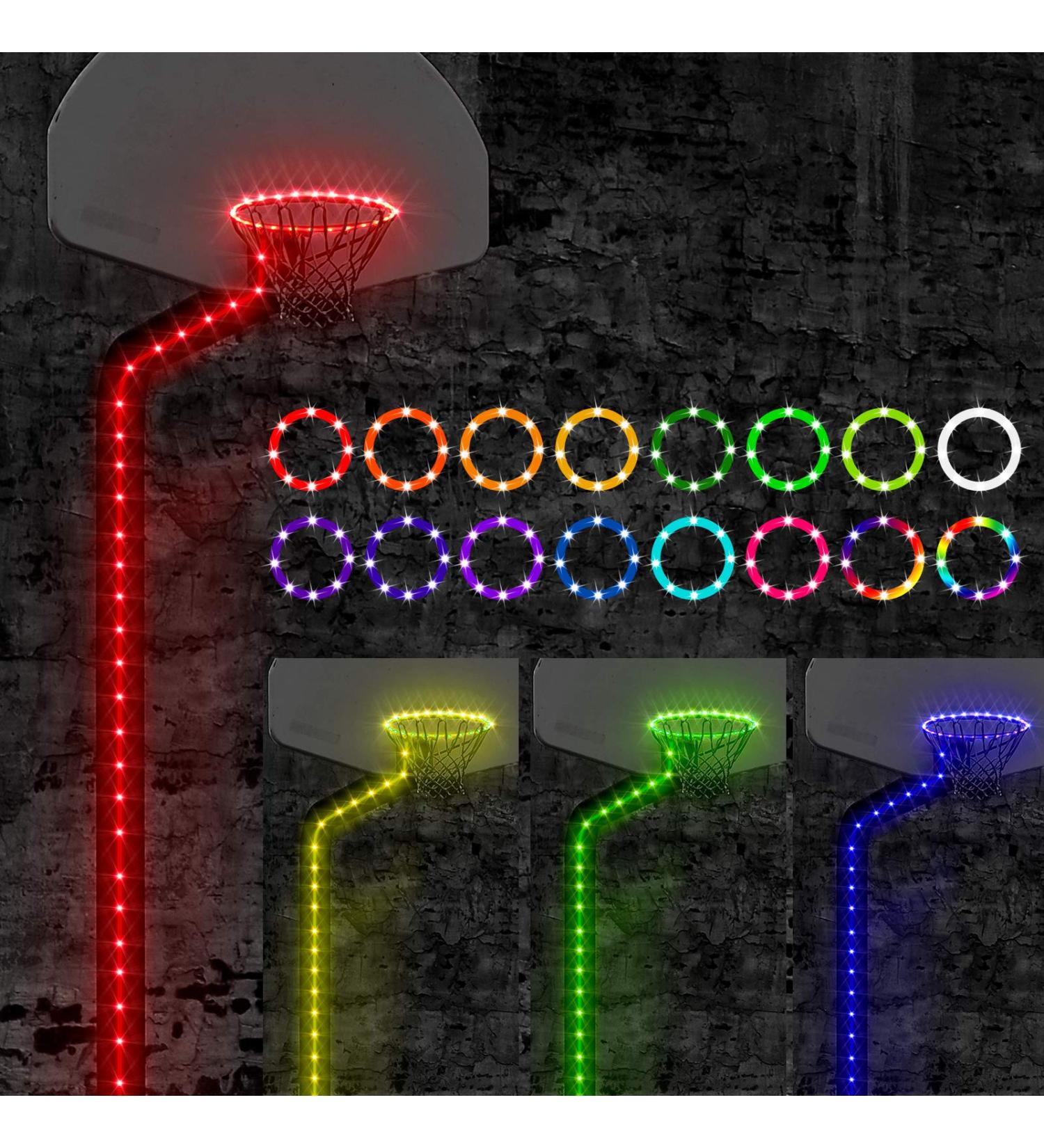 Waybelive LED Basketball Hoop Lights - Remote Control, 16 Color Change, Waterproof, Super Bright - Perfect for Nighttime Outdoor Play - Great Gift for Kids - Buy Online on GoSupps.com