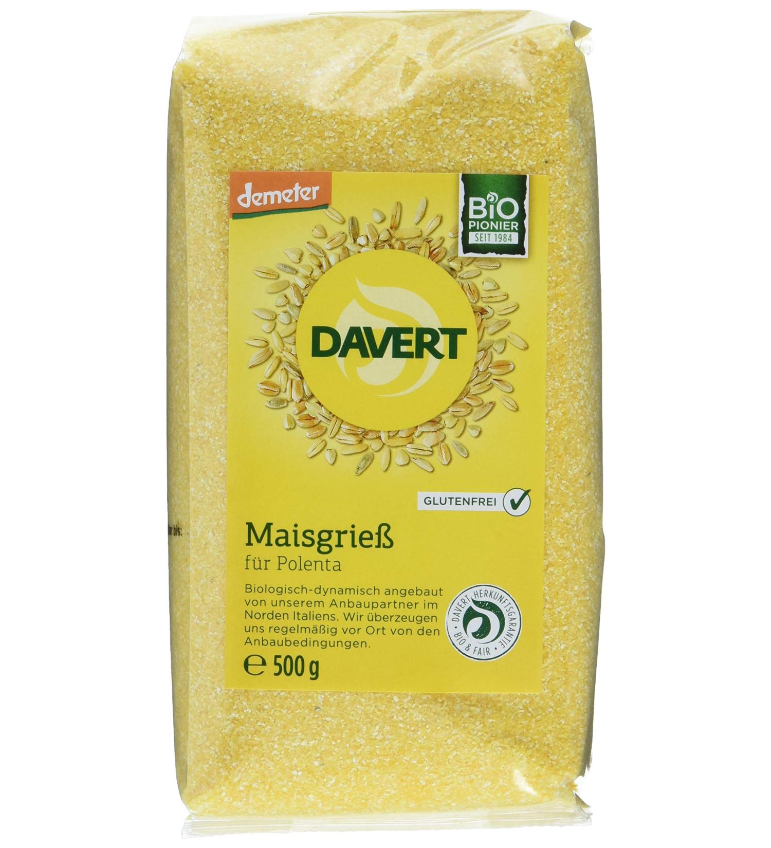 Davert Corn Semolina Polenta Gluten-Free | Pack of 8 (8 x 500g) - Buy Online for Fast International Shipping - Buy Online on GoSupps.com