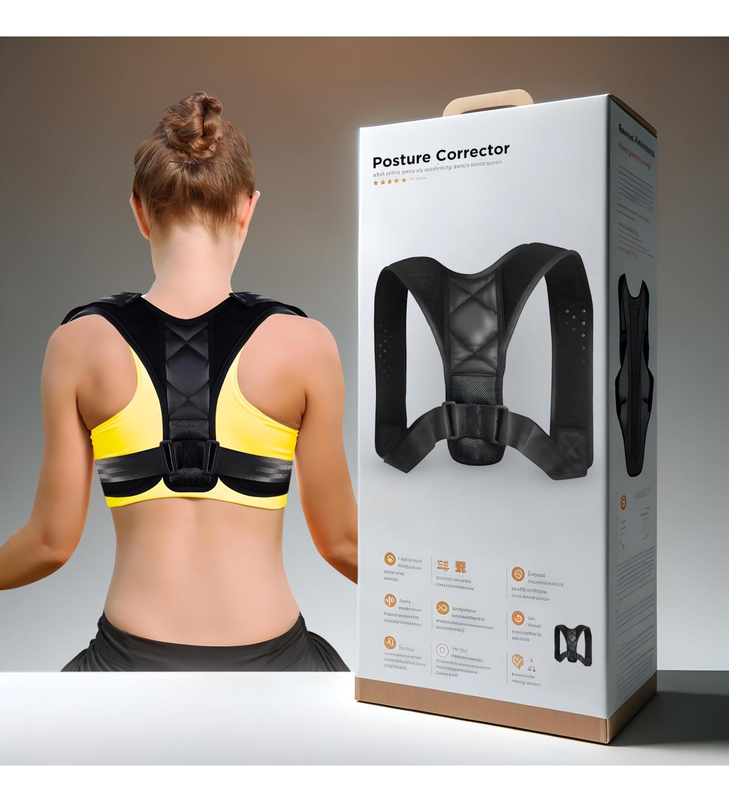 5-Star Posture Corrector Back Brace for Men & Women | Adjustable Upper & Mid Spine Support | Neck Shoulder Clavicle Pain Relief - Breathable One Size - Buy Online on GoSupps.com