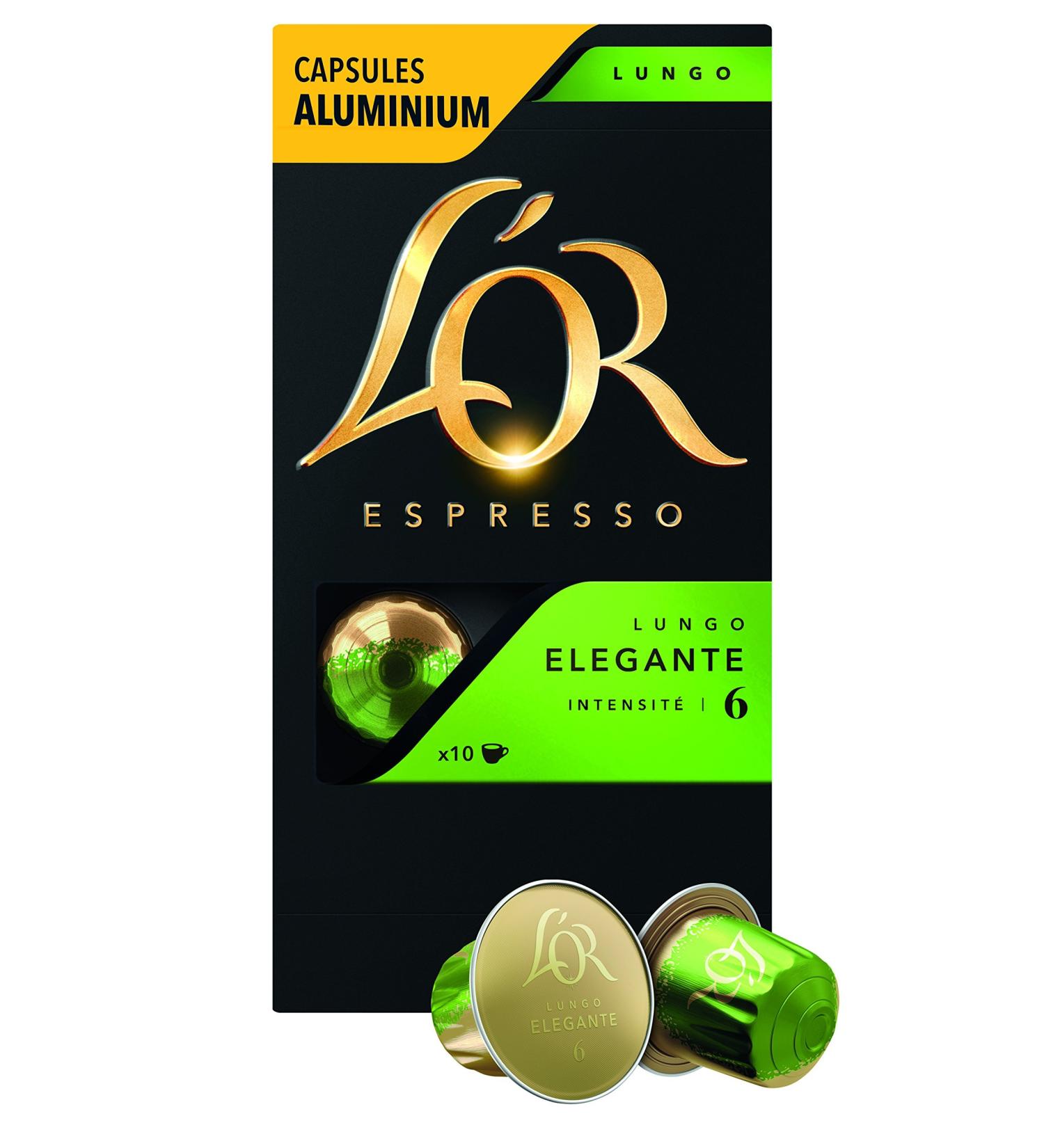L'Or Espresso Caf Lungo Elegante - Intensity 6 - 10 Aluminum Capsules Compatible with Nespresso * Machines - Buy Online on GoSupps.com