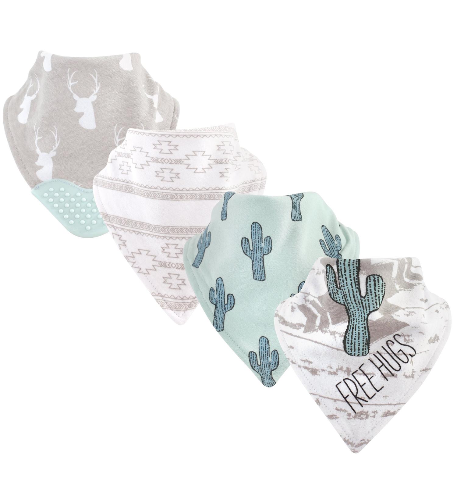 Yoga Sprout Bandana Bib with Teether 4 Pack One Size Free Hugs 4 Pack