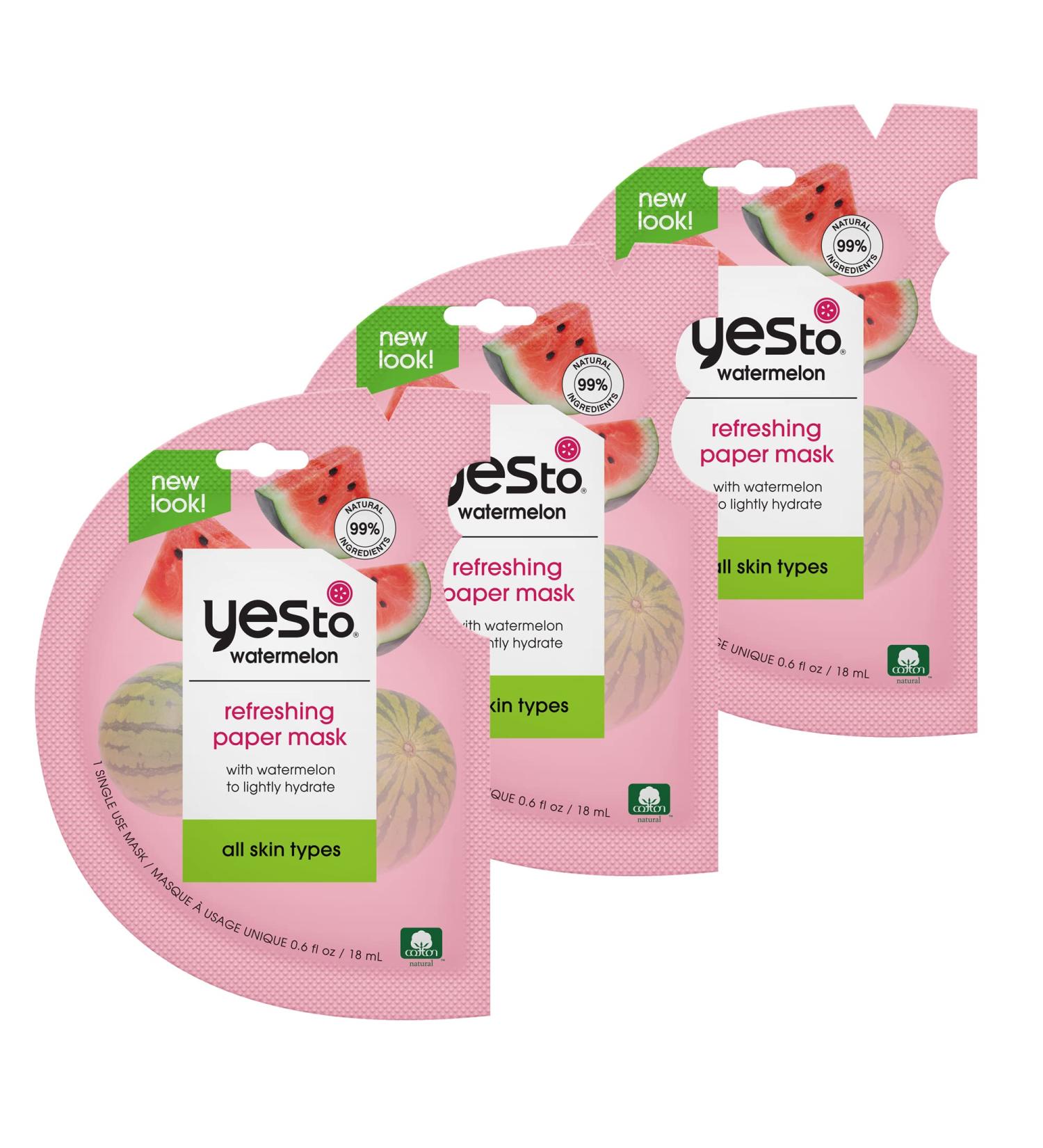 Yes To Super Fresh Watermelon Paper Mask - 3 Count | Hydrating Face Masks for All Skin Types - Shop Internationally - Buy Online on GoSupps.com