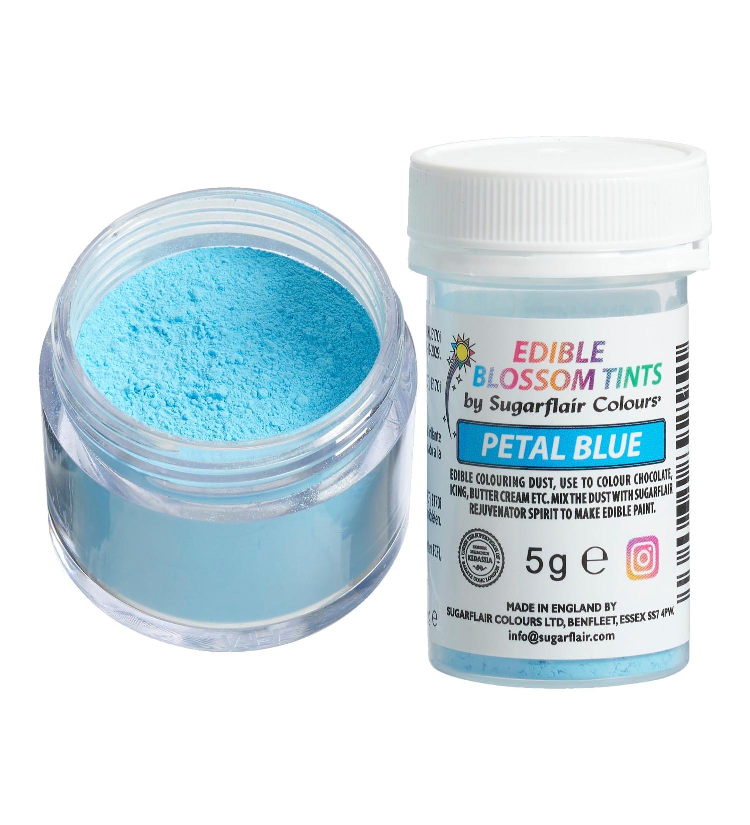 Sugarflair Petal Blue Food Colouring Powder Dust Use on Cake Surfaces Decorations or Colour Sugarpaste Fondant Icing Chocolate Buttercream Royal Icing Macarons and More! - 5g