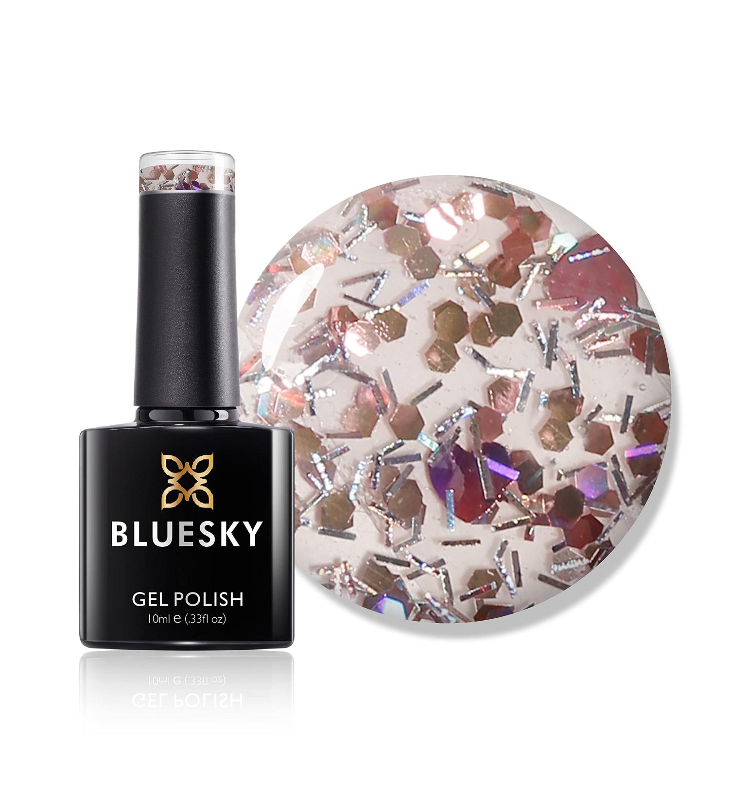 Bluesky Gel Nail Polish Flirt Sp16 Alabaster Glitter Pale Transparent White 10 ml (Requires Curing Under UV LED Lamp) - Buy Online on GoSupps.com