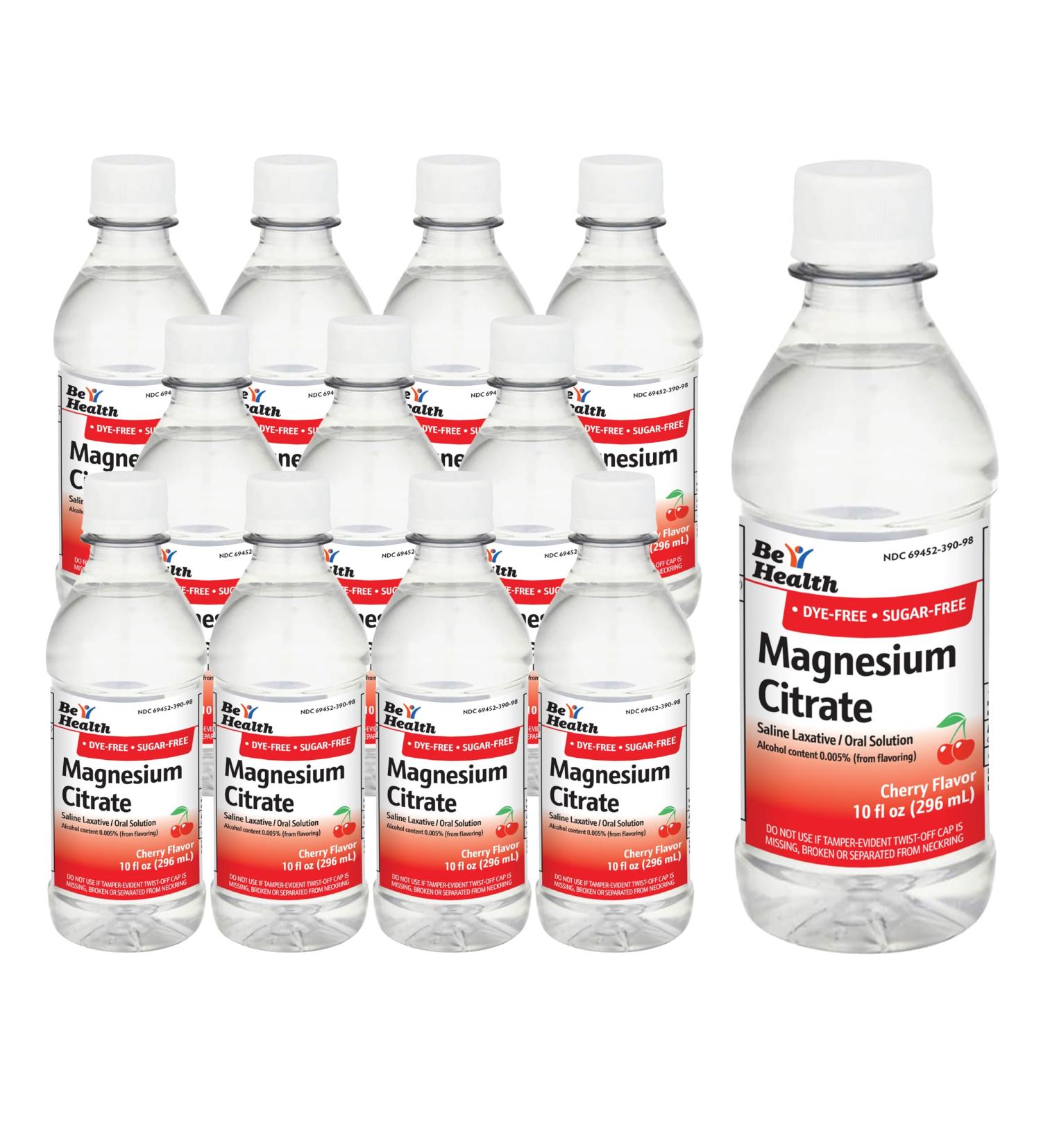 BIONPHARMA Be Health Magnesium Citrate Oral Solution Saline Laxative Cherry Flavor Pack of 12 Made in USA 10 Fl Oz - Buy Online on GoSupps.com