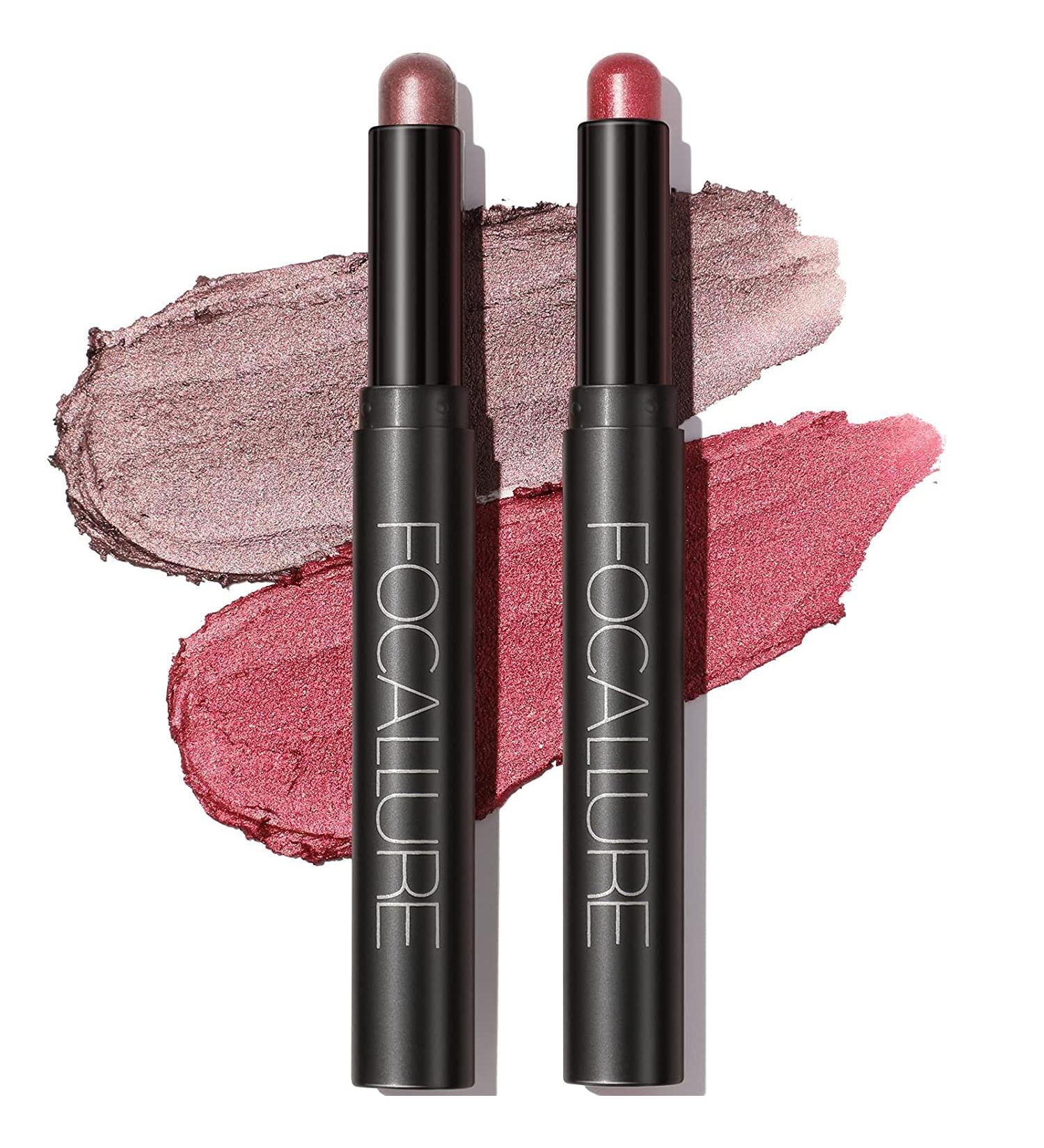 2 Pack Cream Eyeshadow Stick Set - Long-Lasting Waterproof Matt & Shimmering Makeup - Smoky Rose Blossom (0311) - International Shipping Available - Buy Online on GoSupps.com