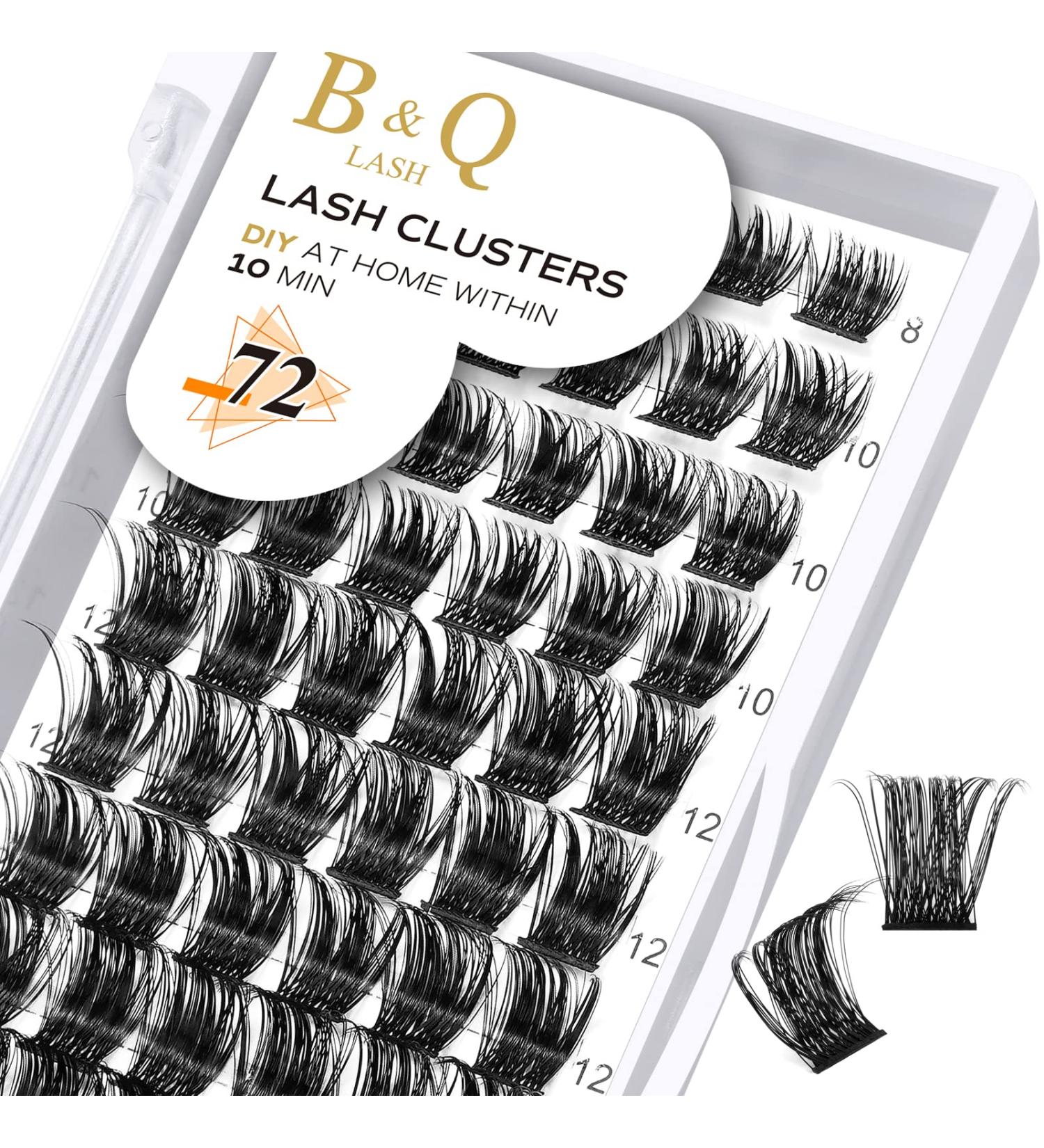 Buy BQ Lash Colored Eyelash Clusters - 72 Individual DIY Extensions for Home Use (B07 D-8-16 Mix) - Black Eyelashes for Stunning Looks - Buy Online on GoSupps.com