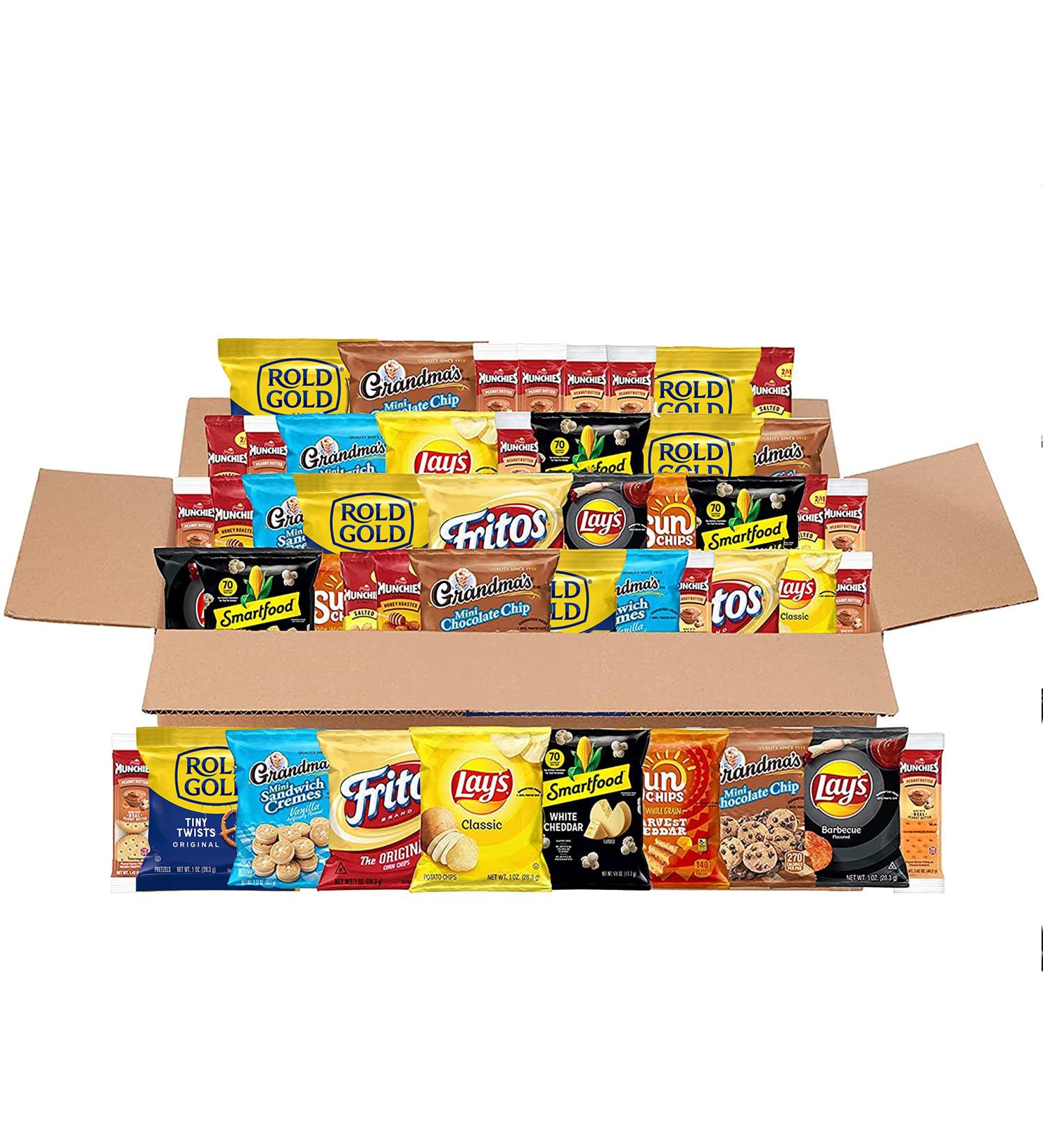 Frito-Lay Sweet & Salty Snacks Variety Box - 50 Count Care Package of Cookies, Crackers, Chips & Nuts - Buy Online on GoSupps.com