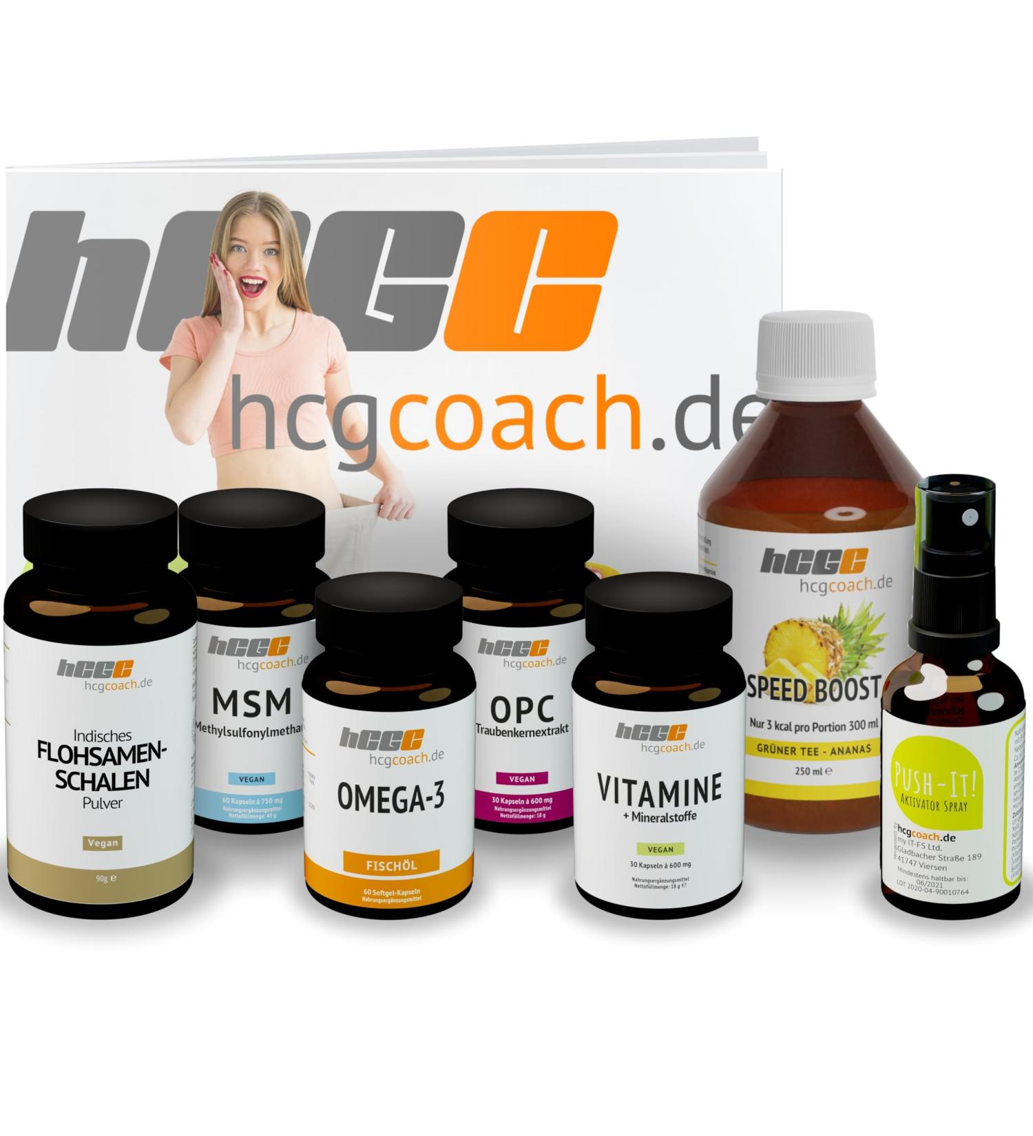 HCGC Original Basic Package - 30 Days Nutritional Supplements & 21 Days Metabolic Cure | Sugar-Free Speedboost Syrup | Gr ntee-Mananas | International Shipping Available - Buy Online on GoSupps.com