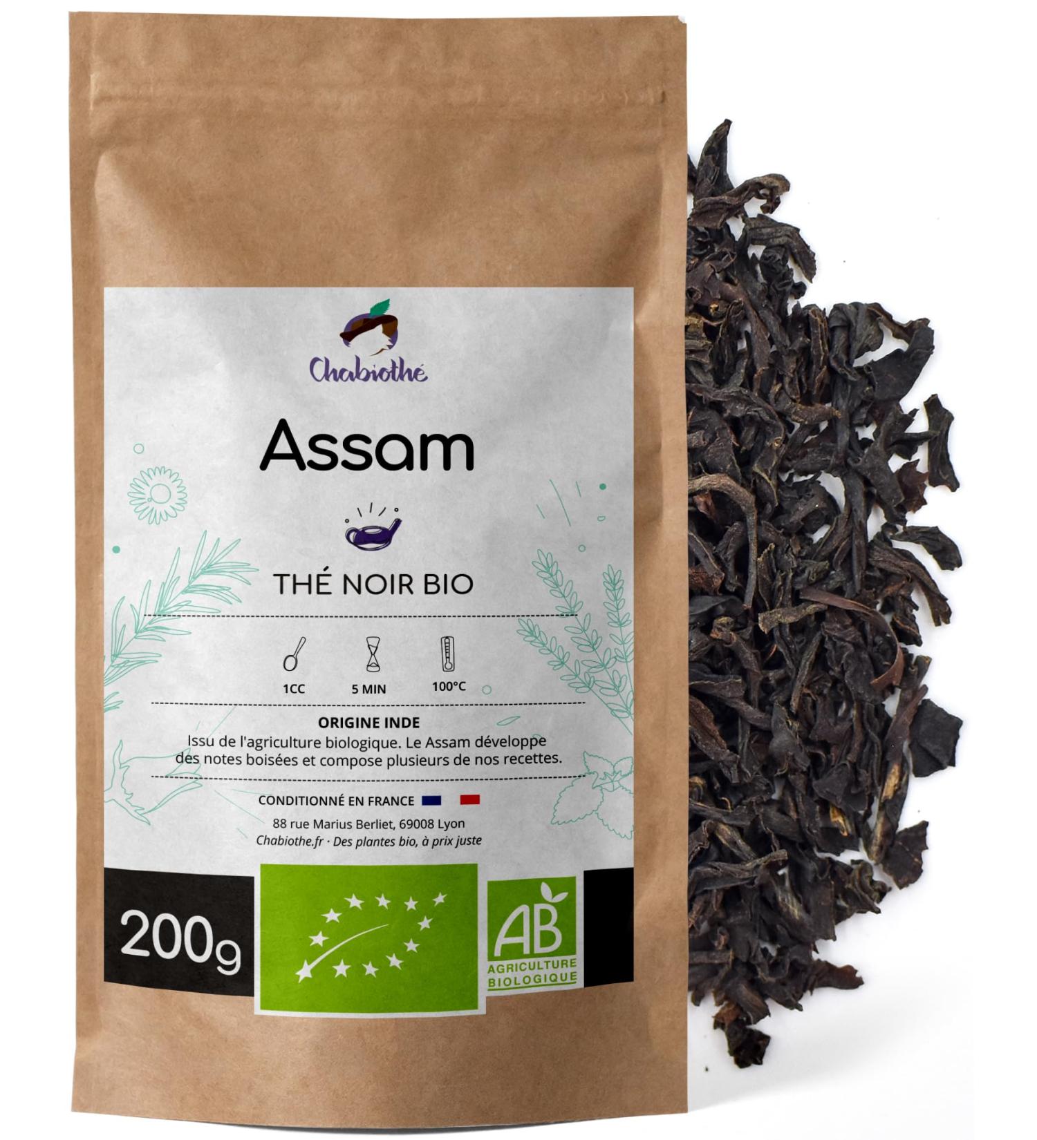  Chabioth Chabioth - Organic Assam black tea 200g - packaged in France - biodegradable bag - Buy Online on GoSupps.com