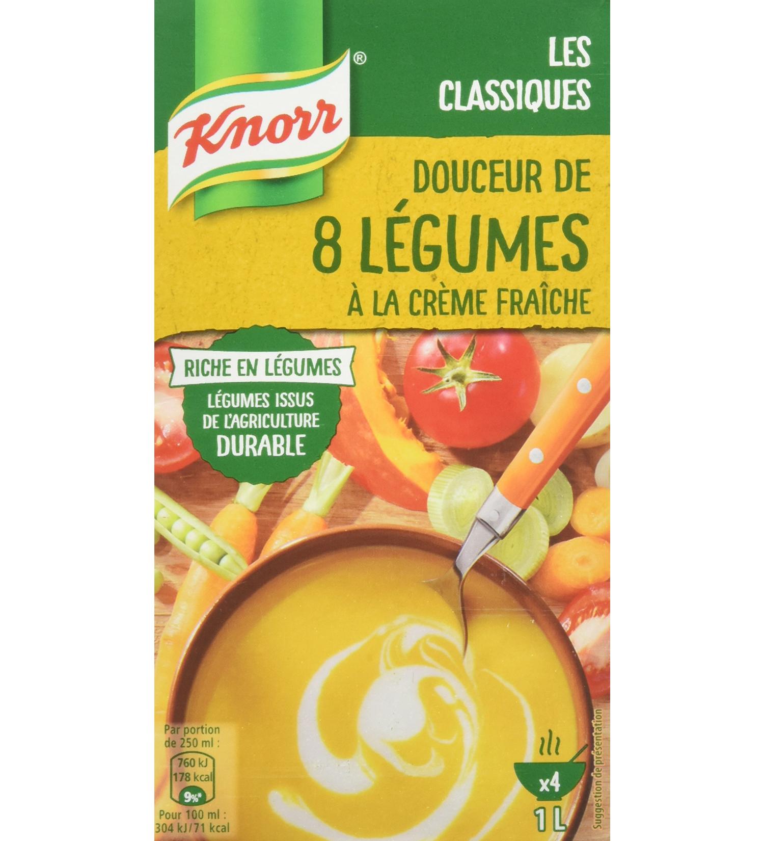 Knorr Sweet Soup of 8 Vegetables with Fresh Cream 1 L - Pack of 4 - Buy Online on GoSupps.com
