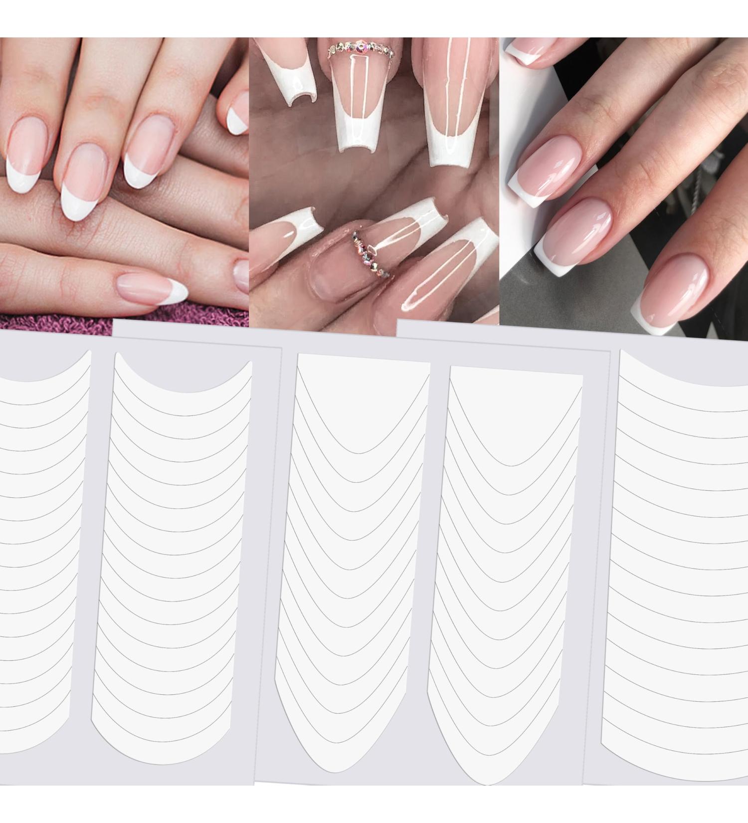 French Tip Nail Stickers - 90 Sheets 3420 Pieces Self-Adhesive DIY Nail Strips for Perfect French Manicure - Buy Online on GoSupps.com