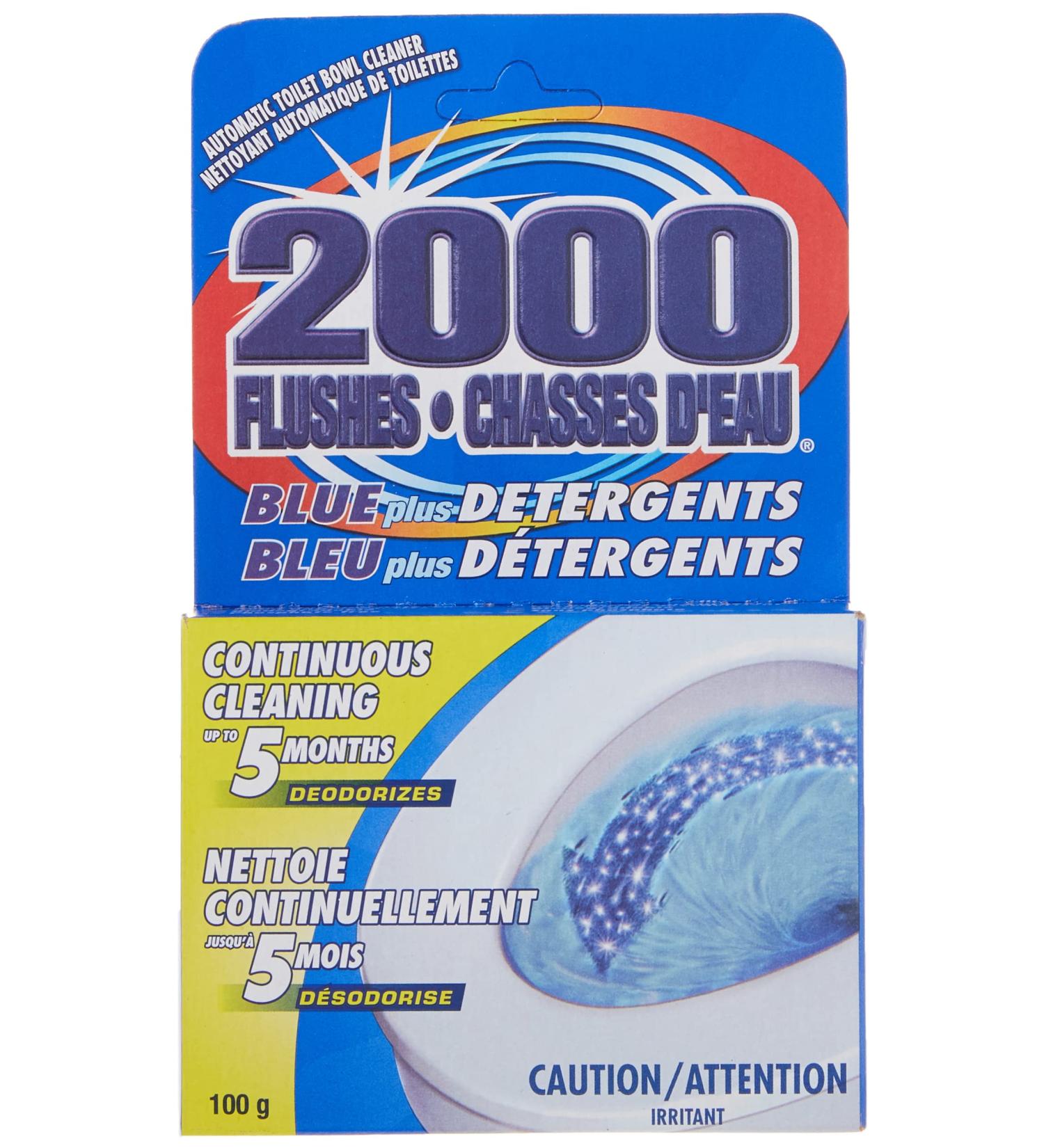 2000 Flushes Automatic Toilet Bowl Cleaner | Blue plus Detergents 100g | Makes scrubbing easier by helping break down toilet bowl residue and stains pine oil scent | 1 Cube 1 count (Pack of 1) - Buy Online on GoSupps.com