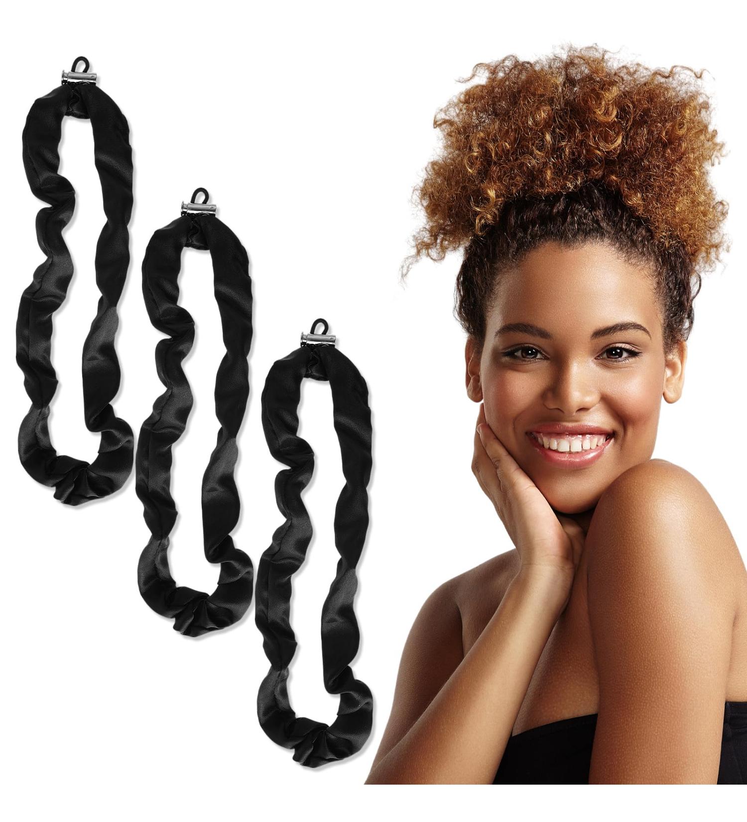 WLLHYF 3 Pieces Adjustable Silk Hair Tie Extra Large Satin Scrunchies for Women Girls Women's Black Satin No Slip Ouchless Hairband Ponytail Holders Hair Scrunchies Accessories - Buy Online on GoSupps.com