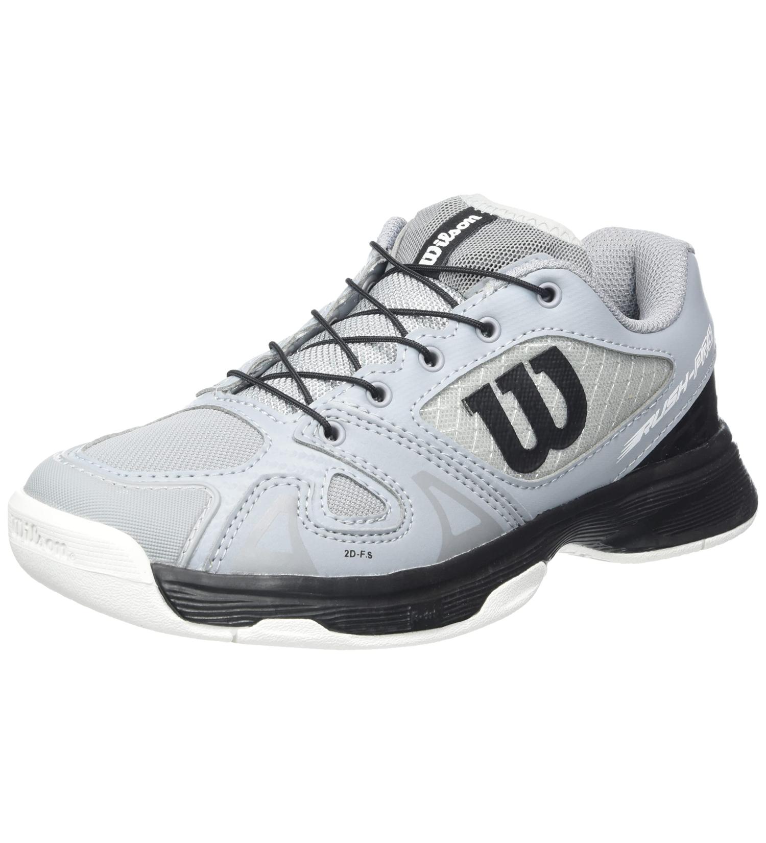 Wilson Youth Tennis Shoes RUSH PRO JR QL - All Surface Grey/Black/White Size 32 2/3 - Ideal for Every Player Type - Buy Online on GoSupps.com