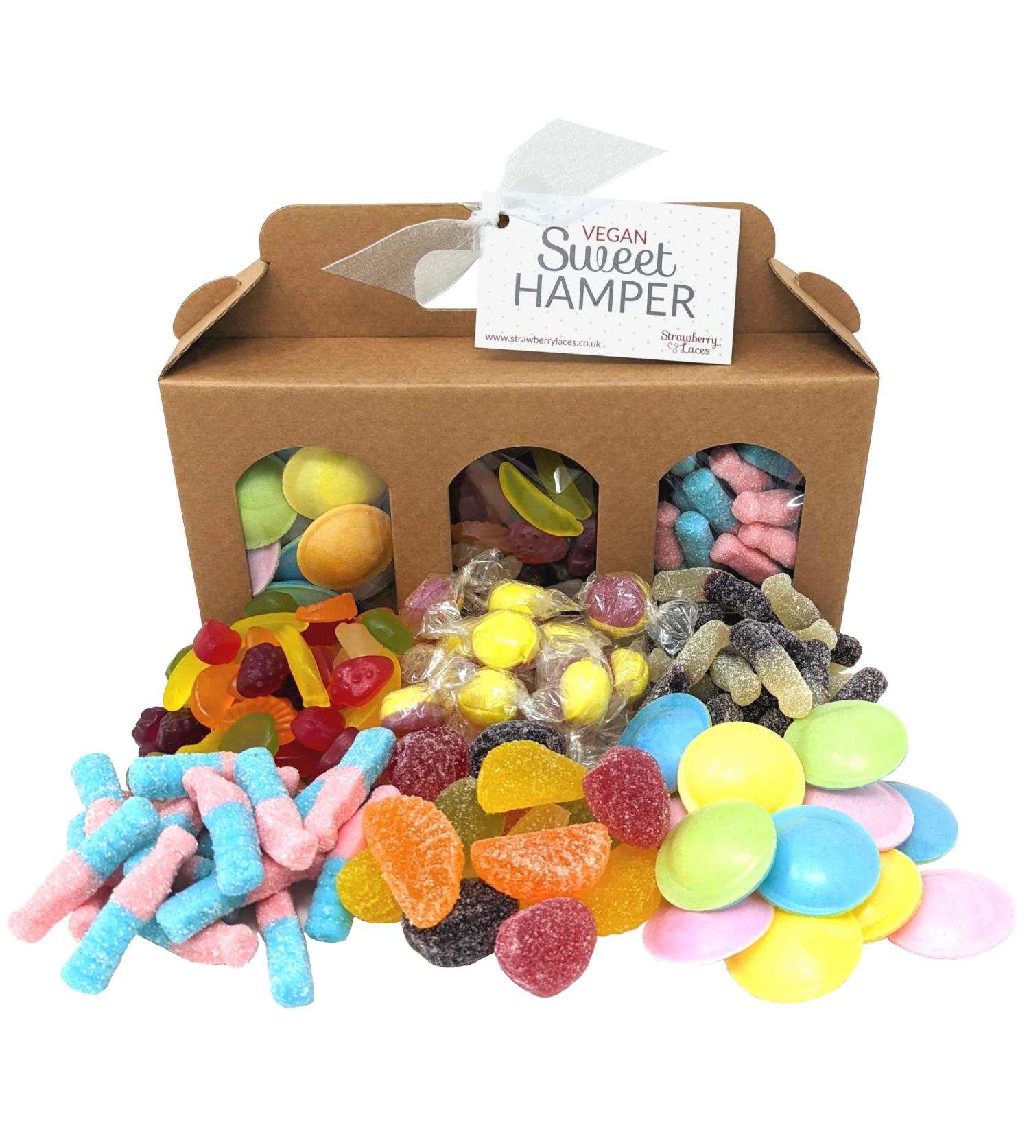 Vegan Sweet Hamper Box - Great Vegan Sweets Gift For Birthdays Father's & Mother's Day Valentine's Christmas Easter and More