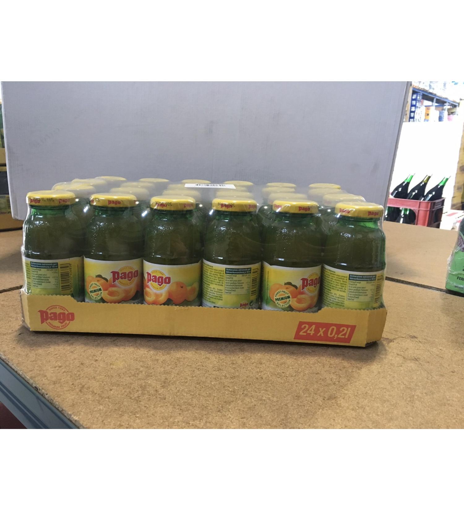 Pago Pago apricot juice cl 20 x 24 glass bottles of fruit juice