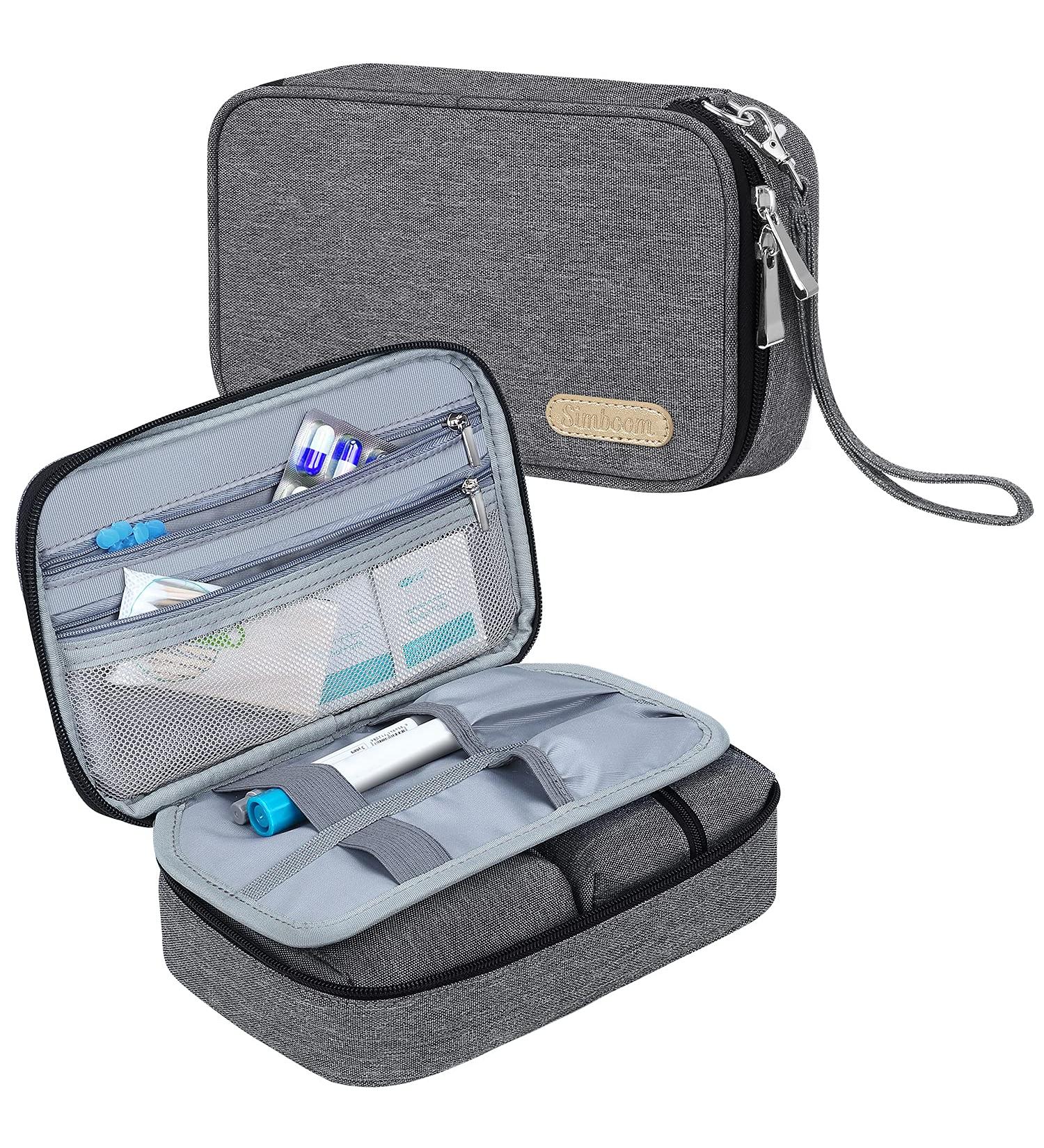 Buy Simboom Diabetic Bag for On-the-Go | Insulin & Blood Glucose Meter Pouch - Grey | Ideal Diabetic Accessories - Buy Online on GoSupps.com
