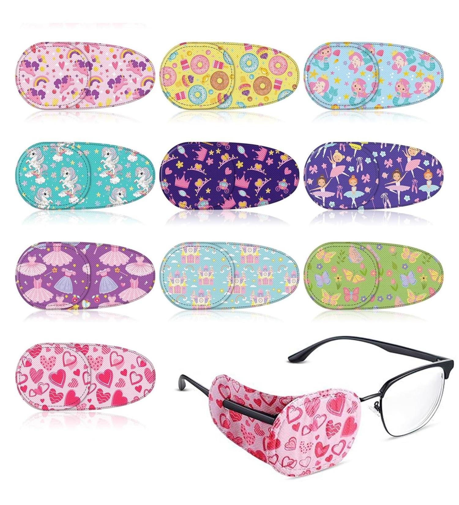 Adhesive Eye Patches for Kids - 10 Cute Designs Latex Free Fun Cotton Bandages for Lazy Eye Includes Reward Poster - 10pcs Pack - Buy Online on GoSupps.com