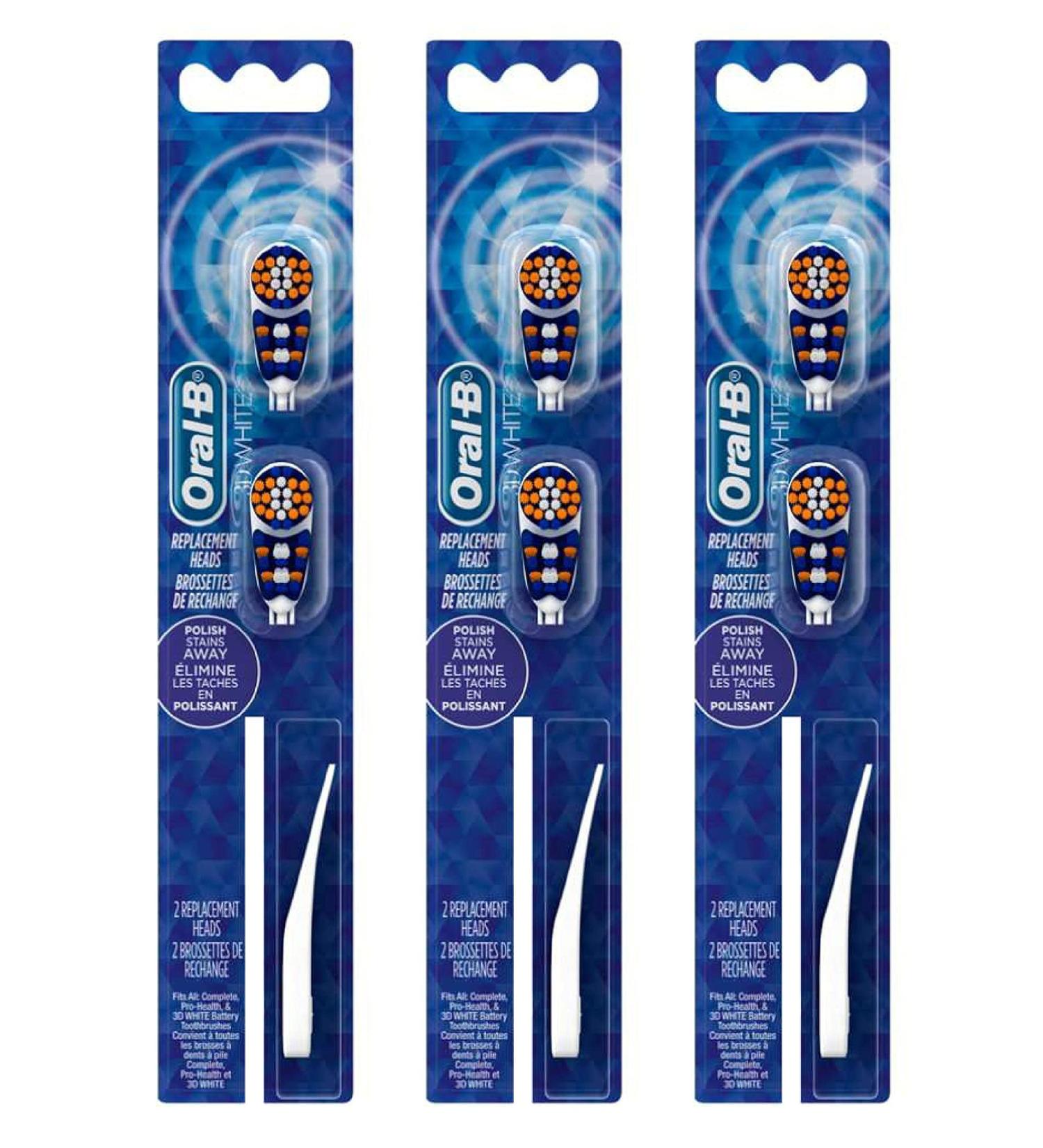Oral-B 3D White Replacement Heads 6ct - Pack of 2 - Buy Online on GoSupps.com