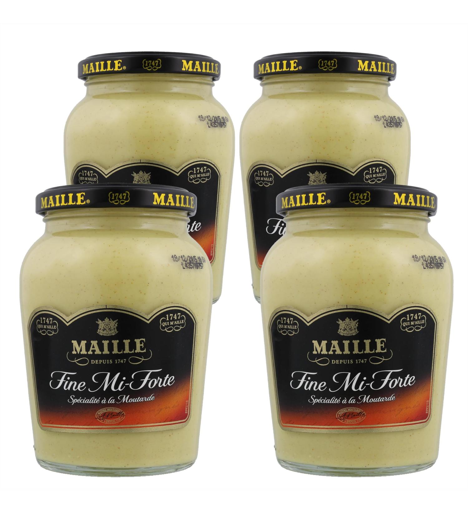 MAILLE Specialty Mustard Fine Medium Strong Jar 355g - Set of 4 (Packaging May Vary) - Buy Online on GoSupps.com