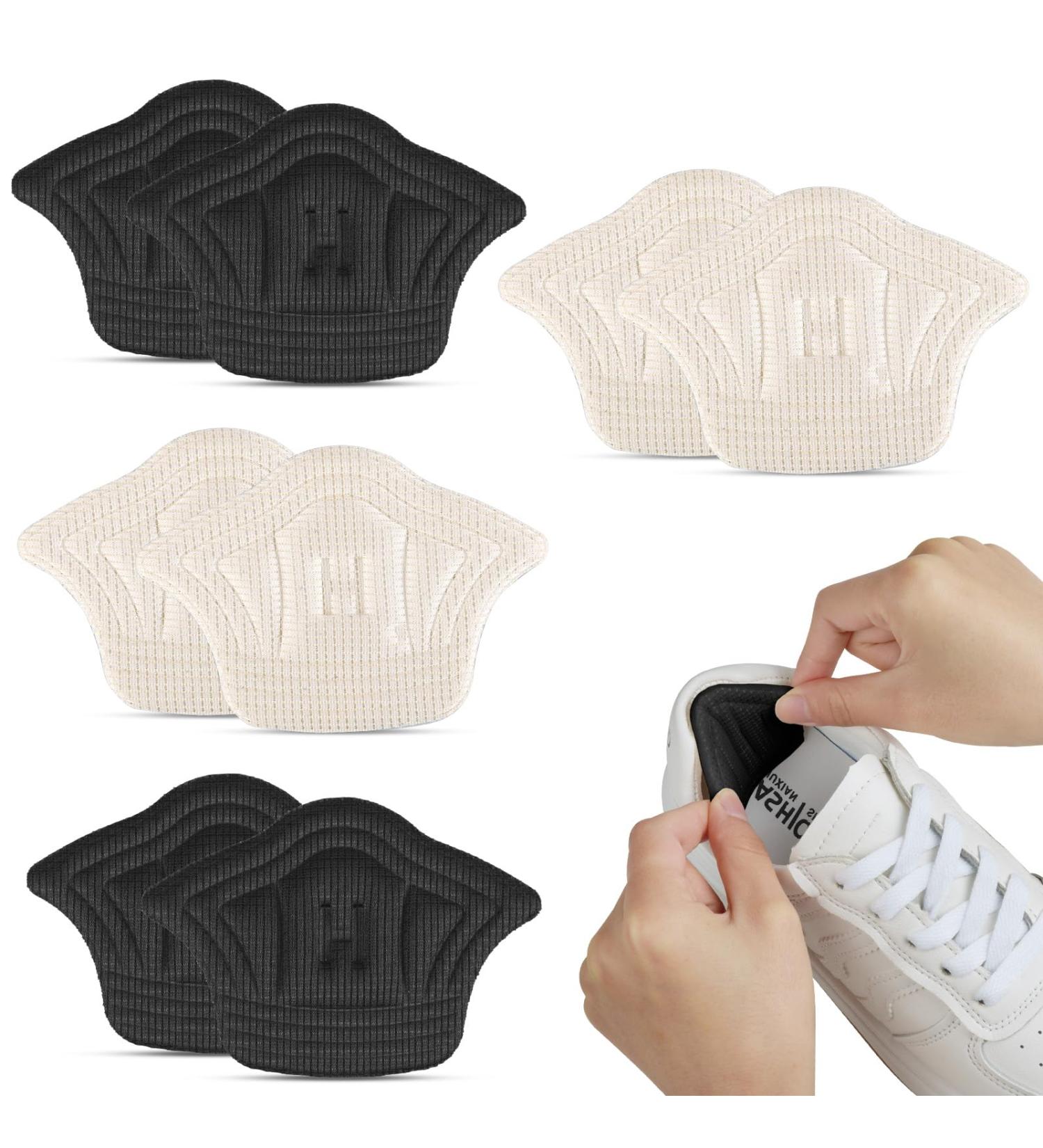 ACWOO 8PCS Heel Grips Shoe Pads - Comfortable Heel Cushion Inserts for Men and Women - Anti Blister Shoe Liners - Black+Beige - Buy Online on GoSupps.com
