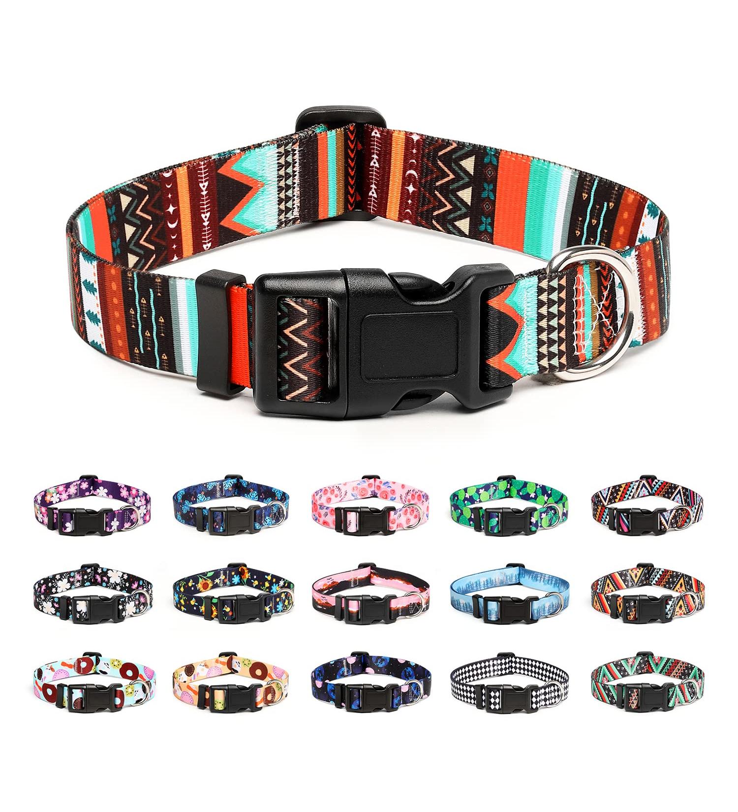 Mercano Dog Halison Collars | Soft Nylon Comfort & Durable Patterned Design for Small & Medium Dogs - Trunk Green (M) - Buy Online on GoSupps.com