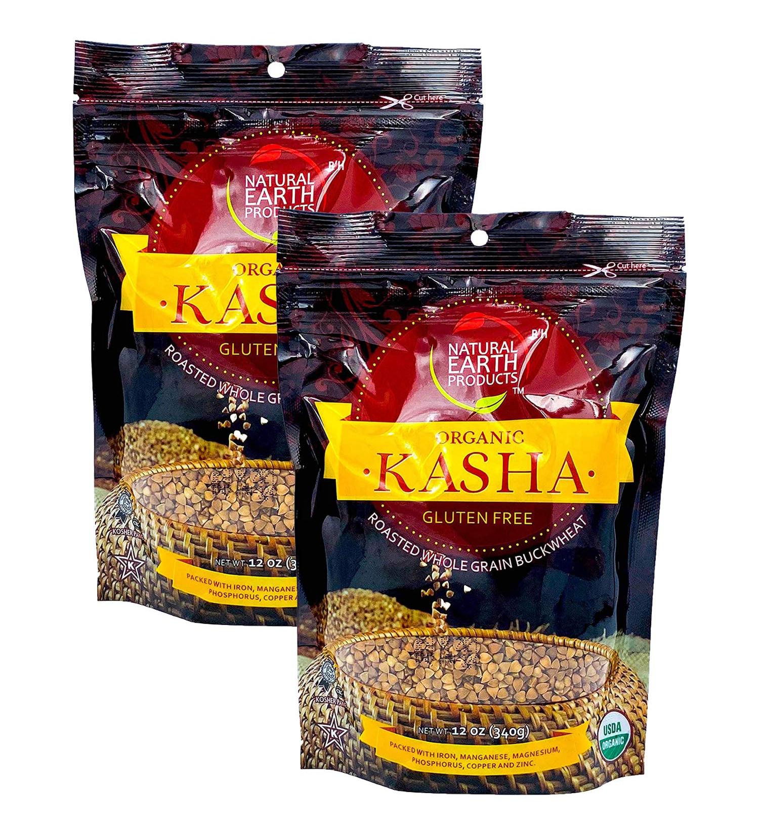 Organic Roasted Buckwheat Kasha - Gluten Free & Kosher - 12 Oz Resealable Bag (2-Pack - 24 Oz Total) - Buy Online on GoSupps.com
