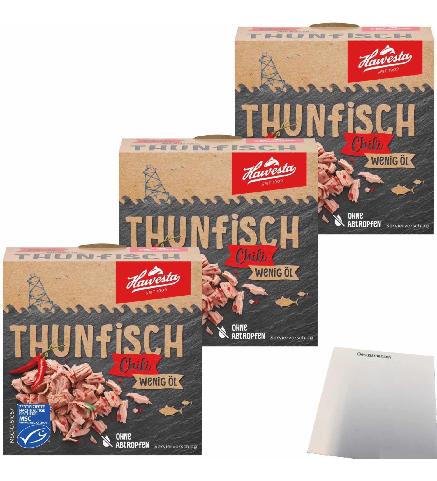 Hawesta Tuna Chilli Low Oil MSC 3-Pack (3x110g) - Premium Quality Seafood for International Shipping - Buy Online on GoSupps.com
