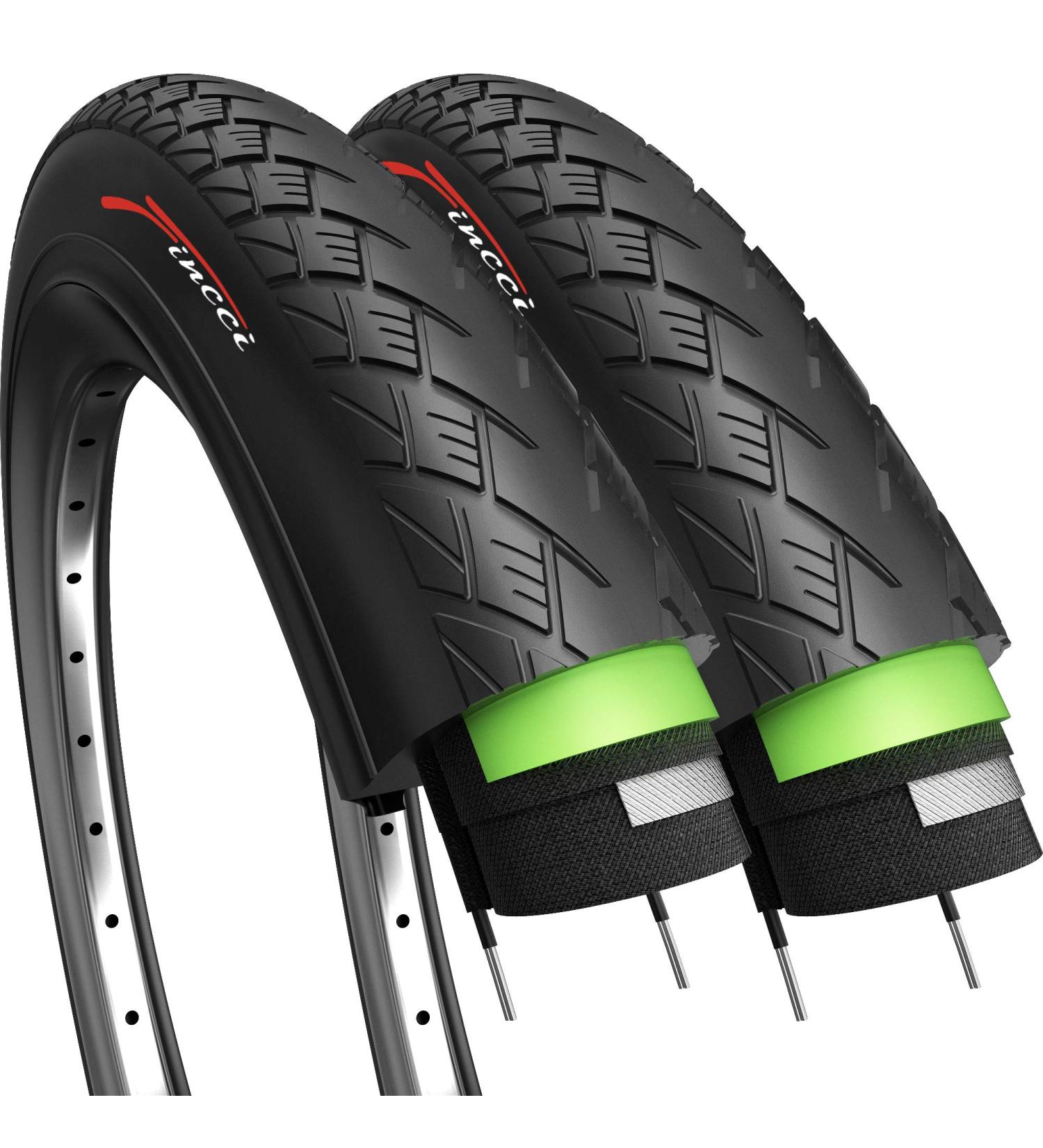 Fincci 700x35c Foldable Tire Pair with 1mm Antipuncture Protection - Pack of 2 Black - Buy Online on GoSupps.com