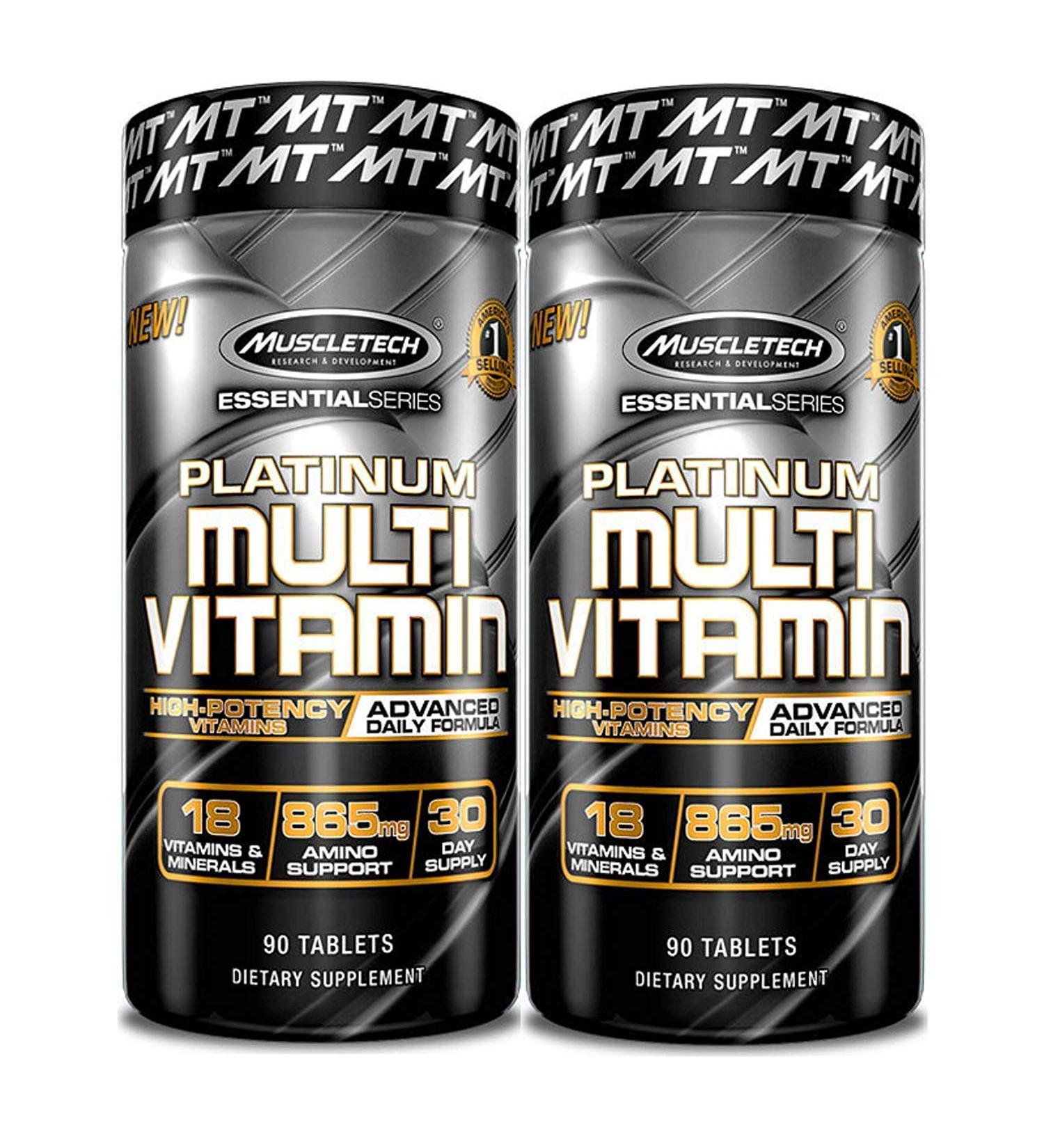 MuscleTech Platinum Multi Vitamin 90 Count (2 Pack) - Essential Daily Nutrients for Optimal Health - Buy Online on GoSupps.com