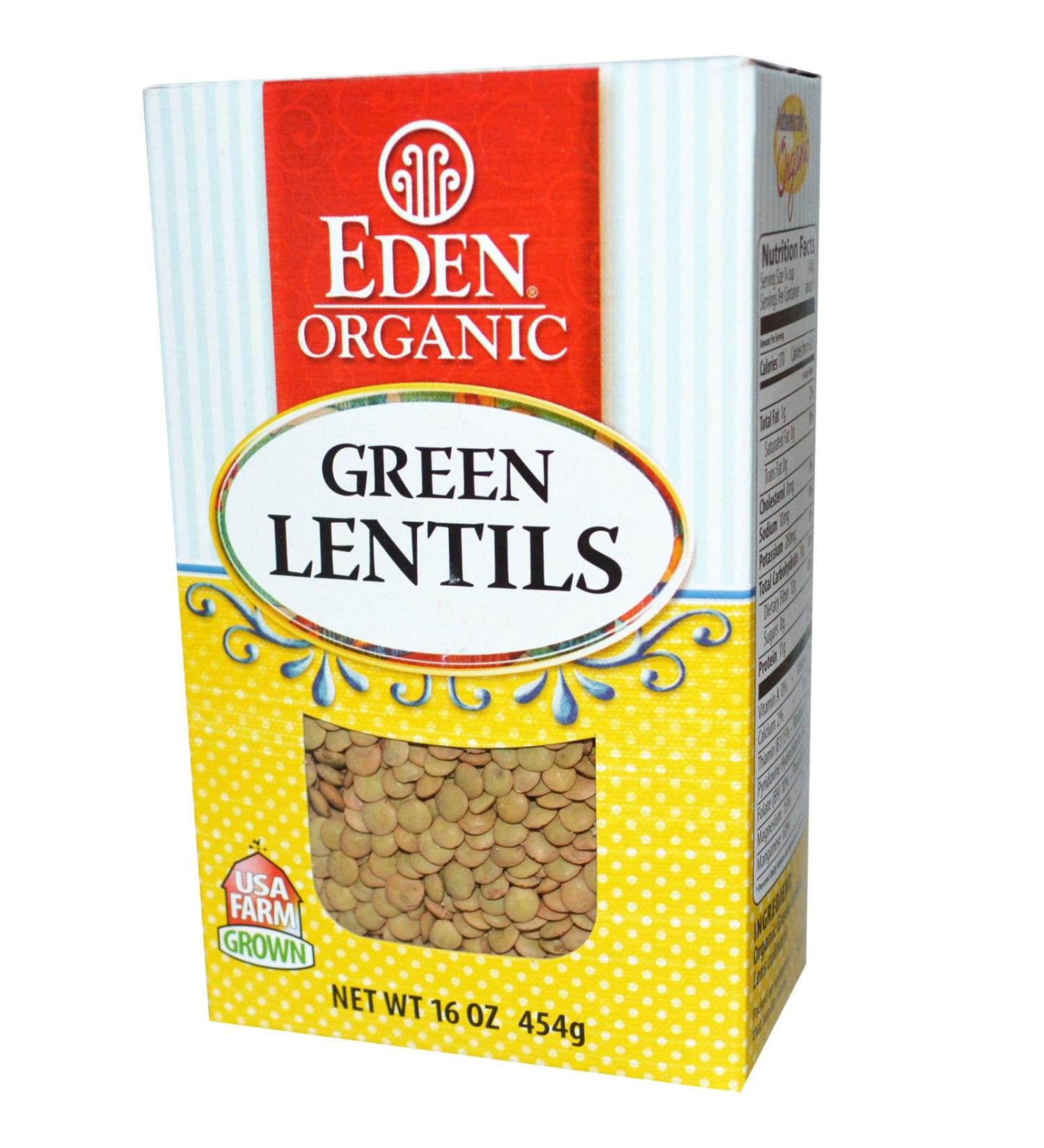 Eden Foods Organic Green Lentils 16 oz (454 g)