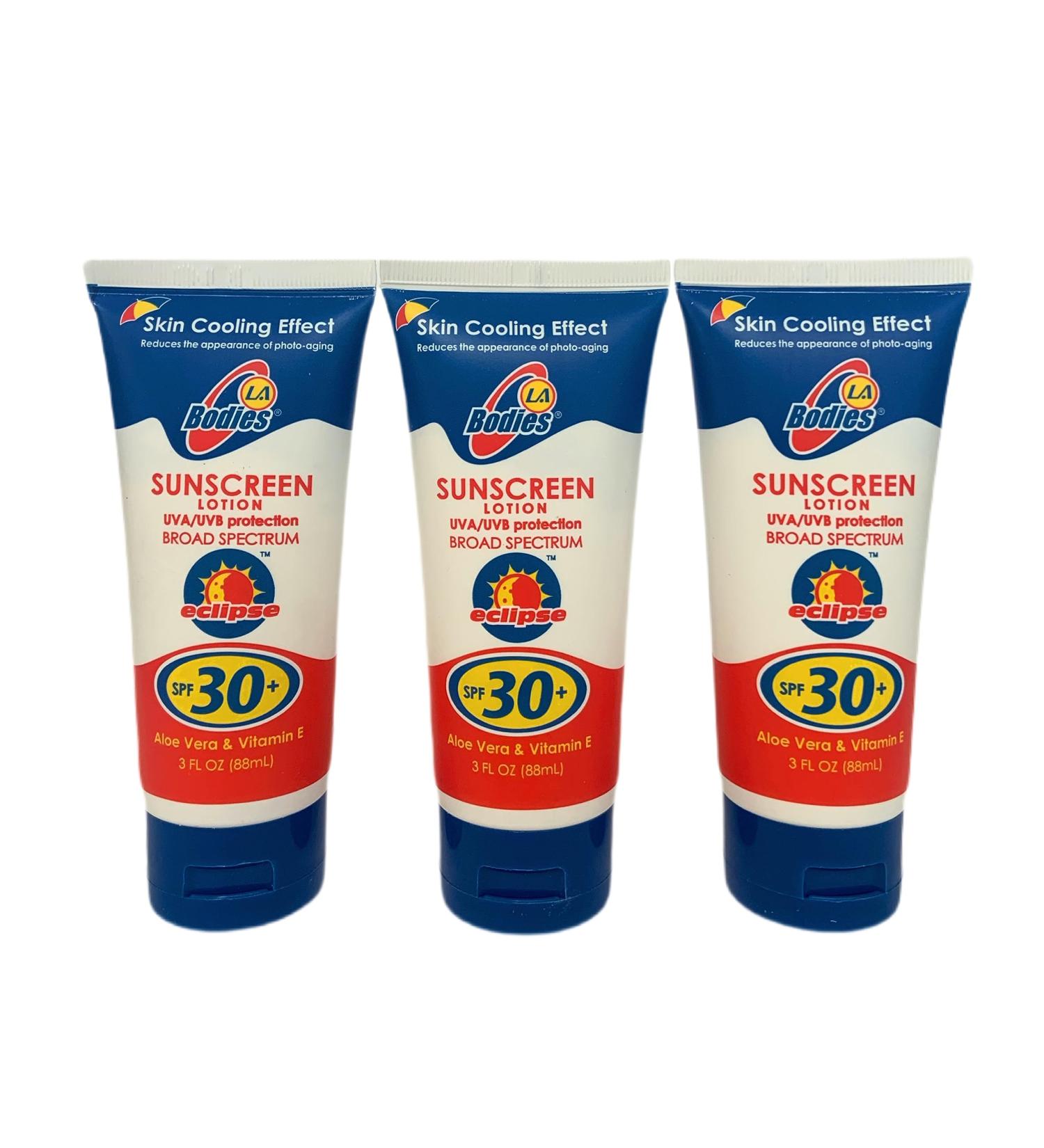 Buy Sunscreen Moisturizing Lotion (SPF 30) w/Aloe Vera - Acne Prone Skin UVA UVB Protection 3oz - 3 Pack | International Shipping Available - Buy Online on GoSupps.com