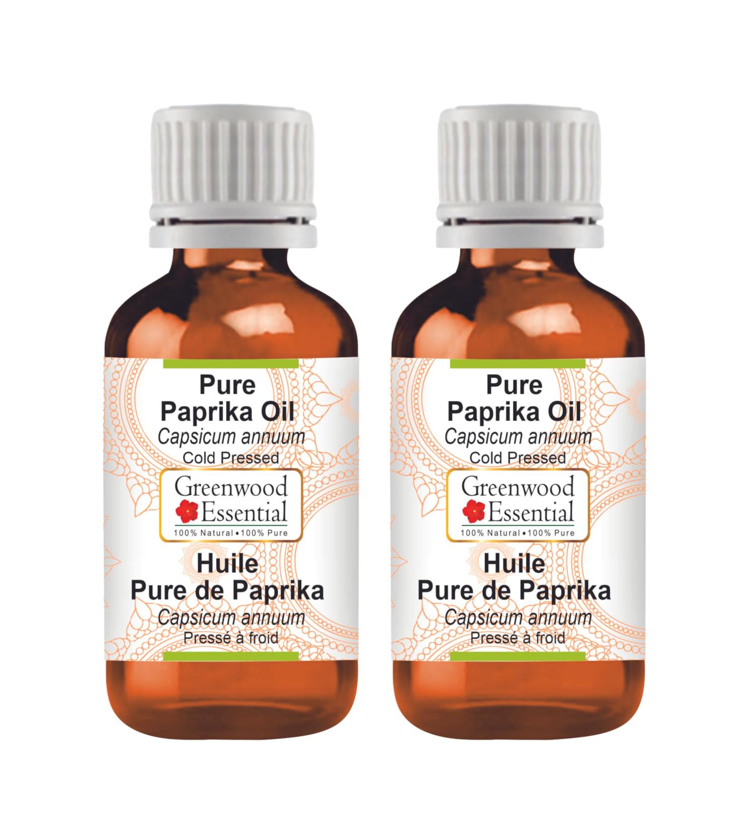Greenwood Essential Pure Paprika Oil (Capsicum annuum) Cold Pressed (Pack of Two) 100ml X 2 (6.76 oz) - Buy Online on GoSupps.com