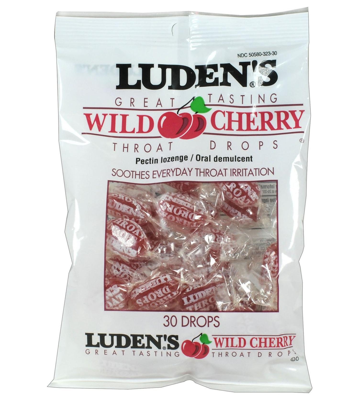 Luden's Throat Drops Wild Cherry 12 Bags of 30 drops