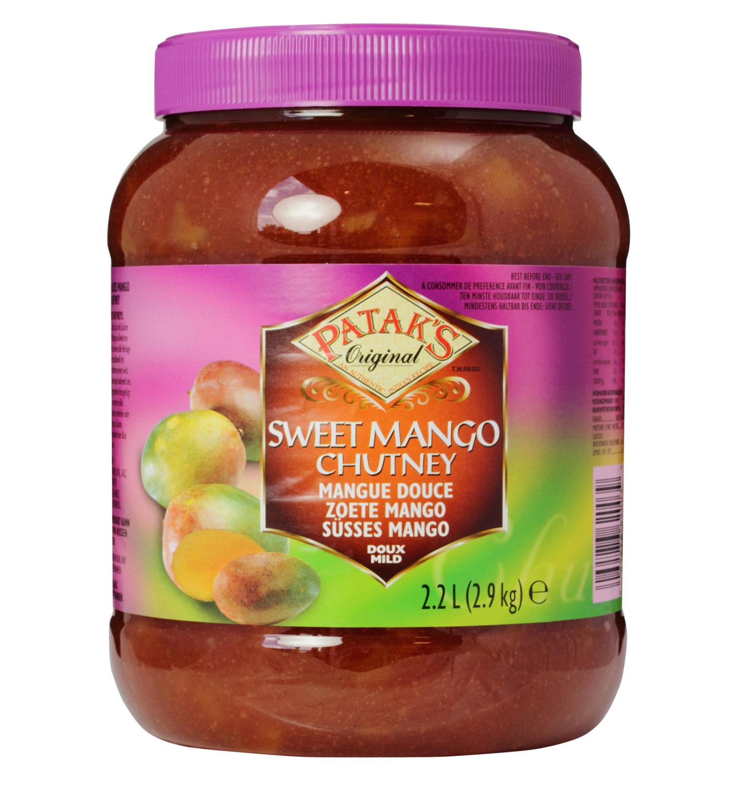 Patak's Chutney Sweet Mango Exotic Fruits & Vegetables Cooked with Sugar 2 900g - Buy Online on GoSupps.com