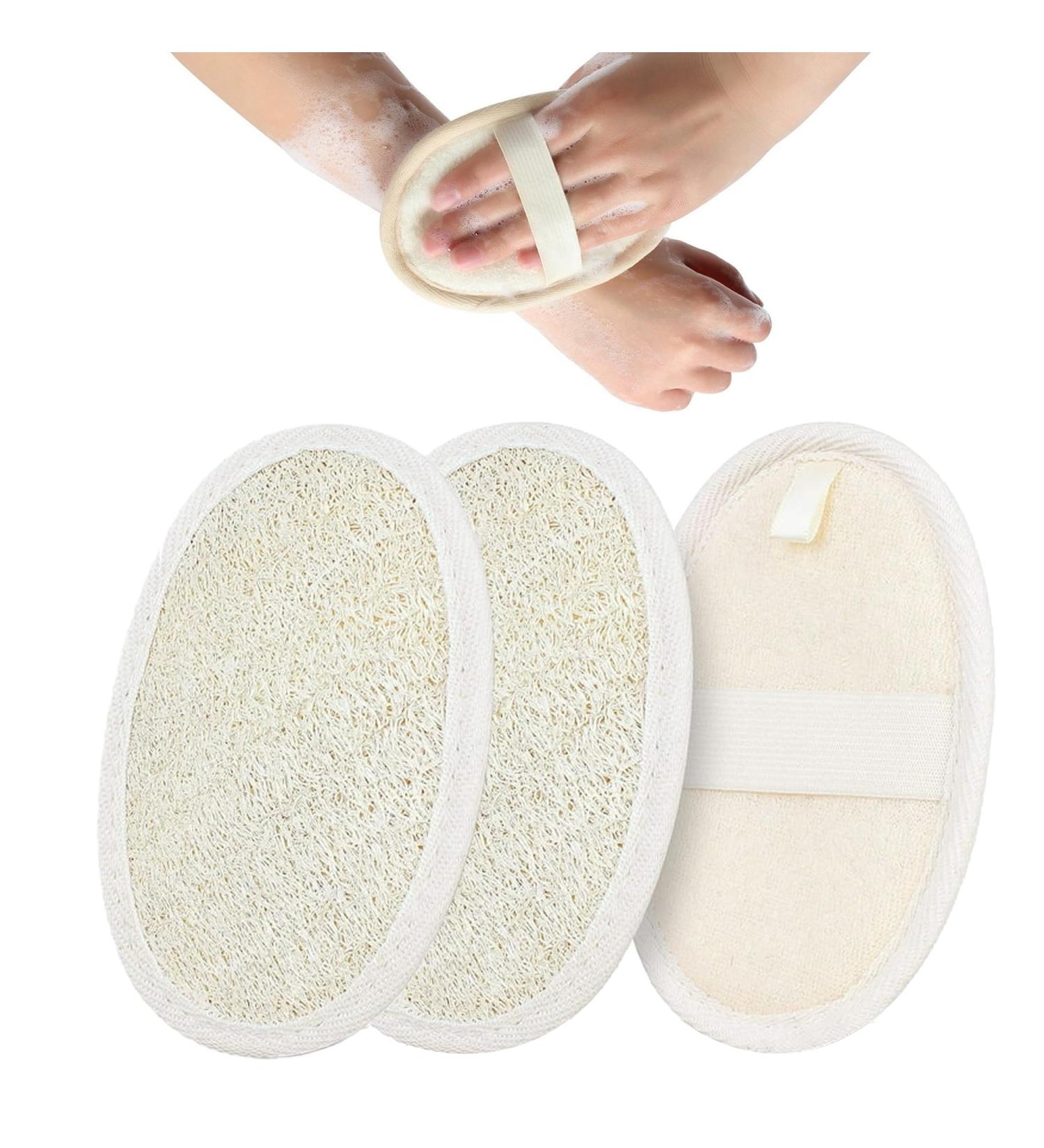 Natural Luffa Sponge Set - Biodegradable Eco-Friendly Peeling for Deep Cleaning & Healthy Skin - 3 Pieces - Buy Online on GoSupps.com