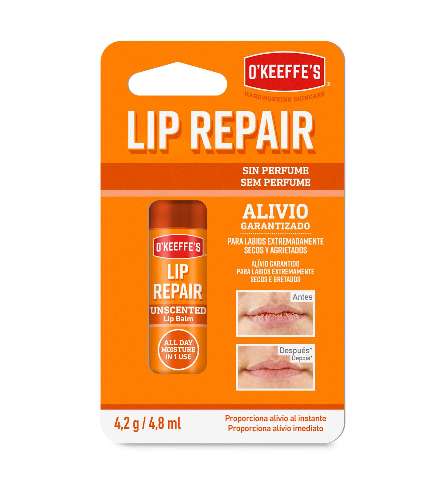  O'Keeffe's O'Keeffe's Lip Repair - Repairing lip balm for dry and chapped lips - 24-hour hydration - Fragrance-free - Buy Online on GoSupps.com