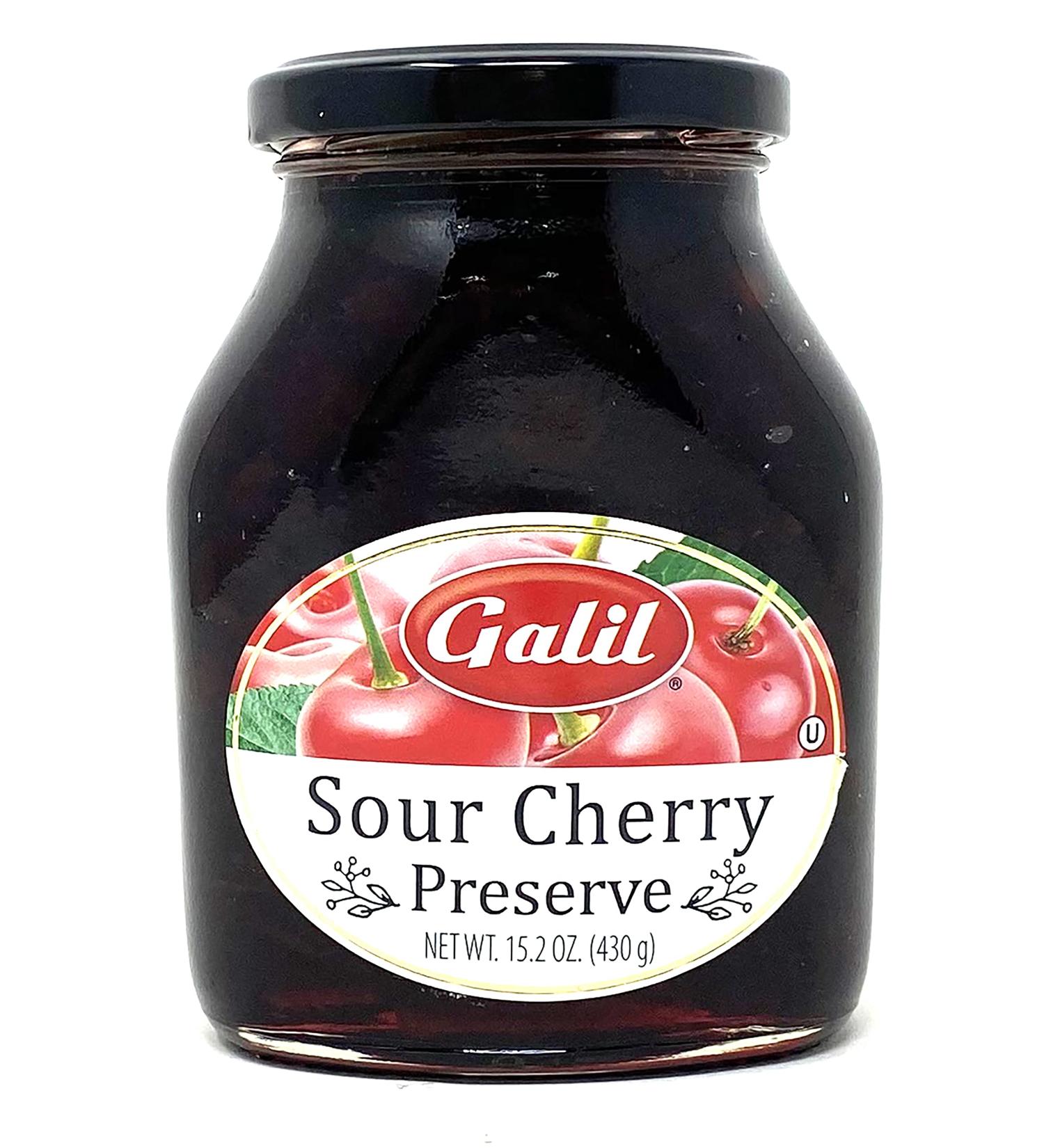Galil Sour Cherry Preserves in Syrup 15.2oz - Kosher & Halal | Ideal for Cherry Pie & Baked Goods - Buy Online on GoSupps.com