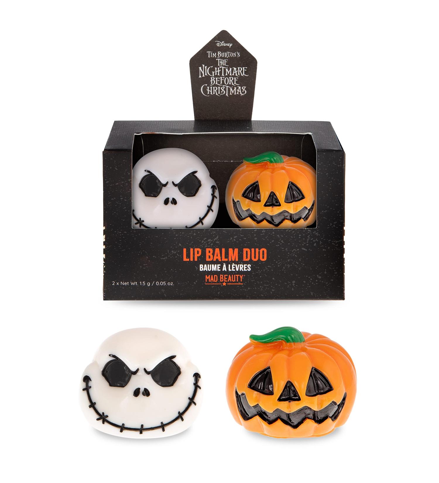 MAD BEAUTY Tim Burton's Nightmare Before Christmas Lip Balm Duo - Vanilla & Coconut | Jack Skellington | Hydrating, Softening, and Moisturizing | Scented - Buy Online on GoSupps.com